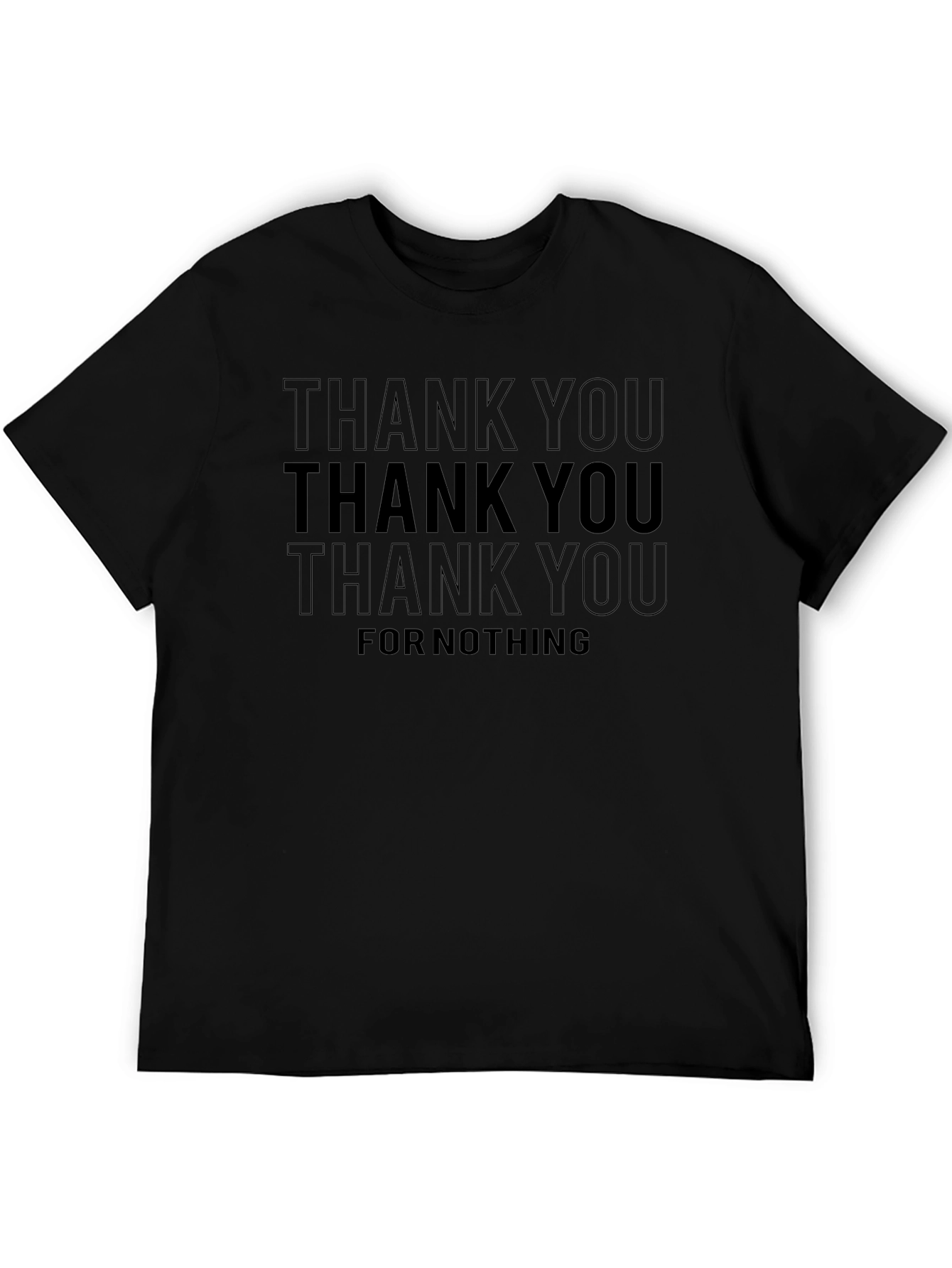 Camiseta Negra con Estampado Thank You For Nothing