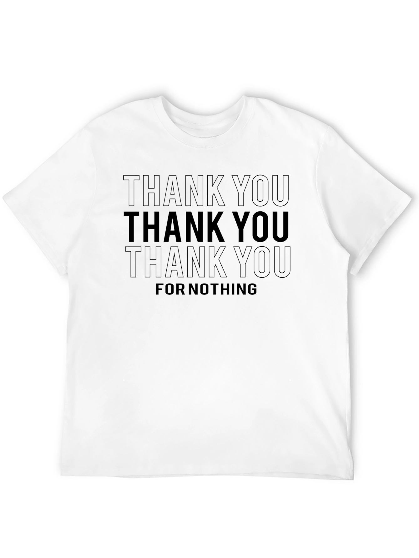Camiseta Negra con Estampado Thank You For Nothing