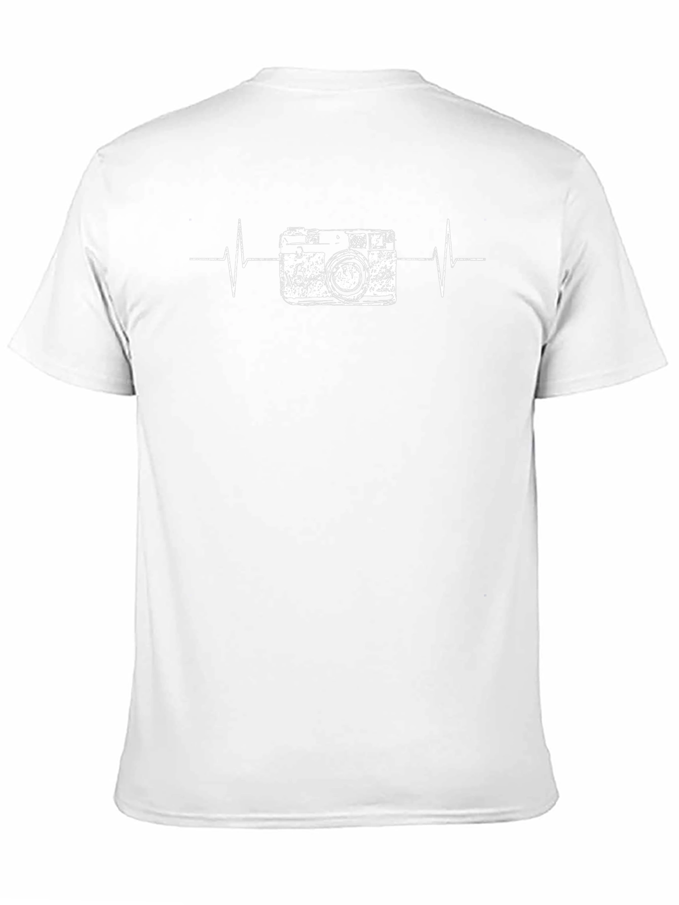 Camiseta Negra con Diseño de Cámara Retro