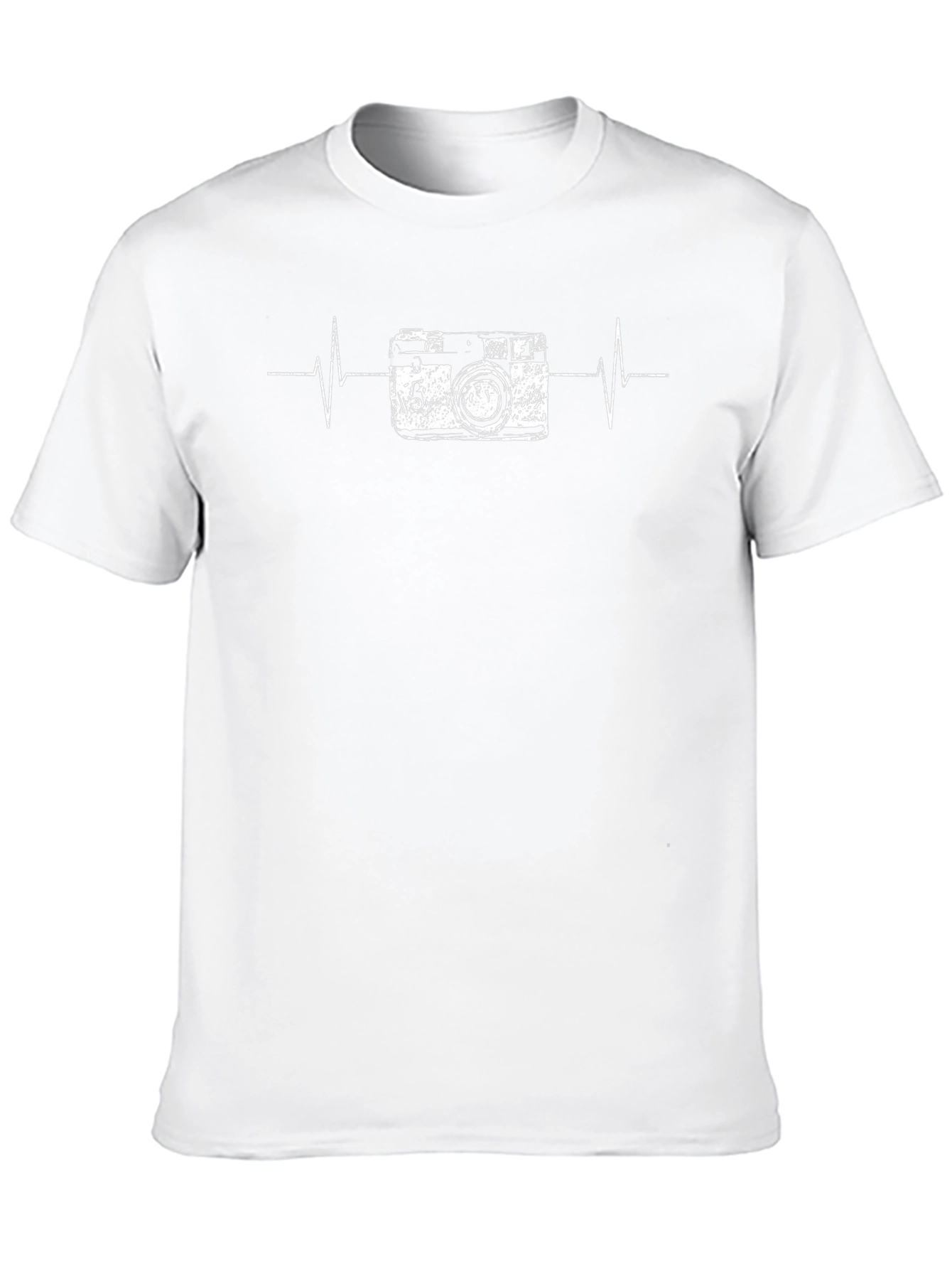 Camiseta Negra con Diseño de Cámara Retro