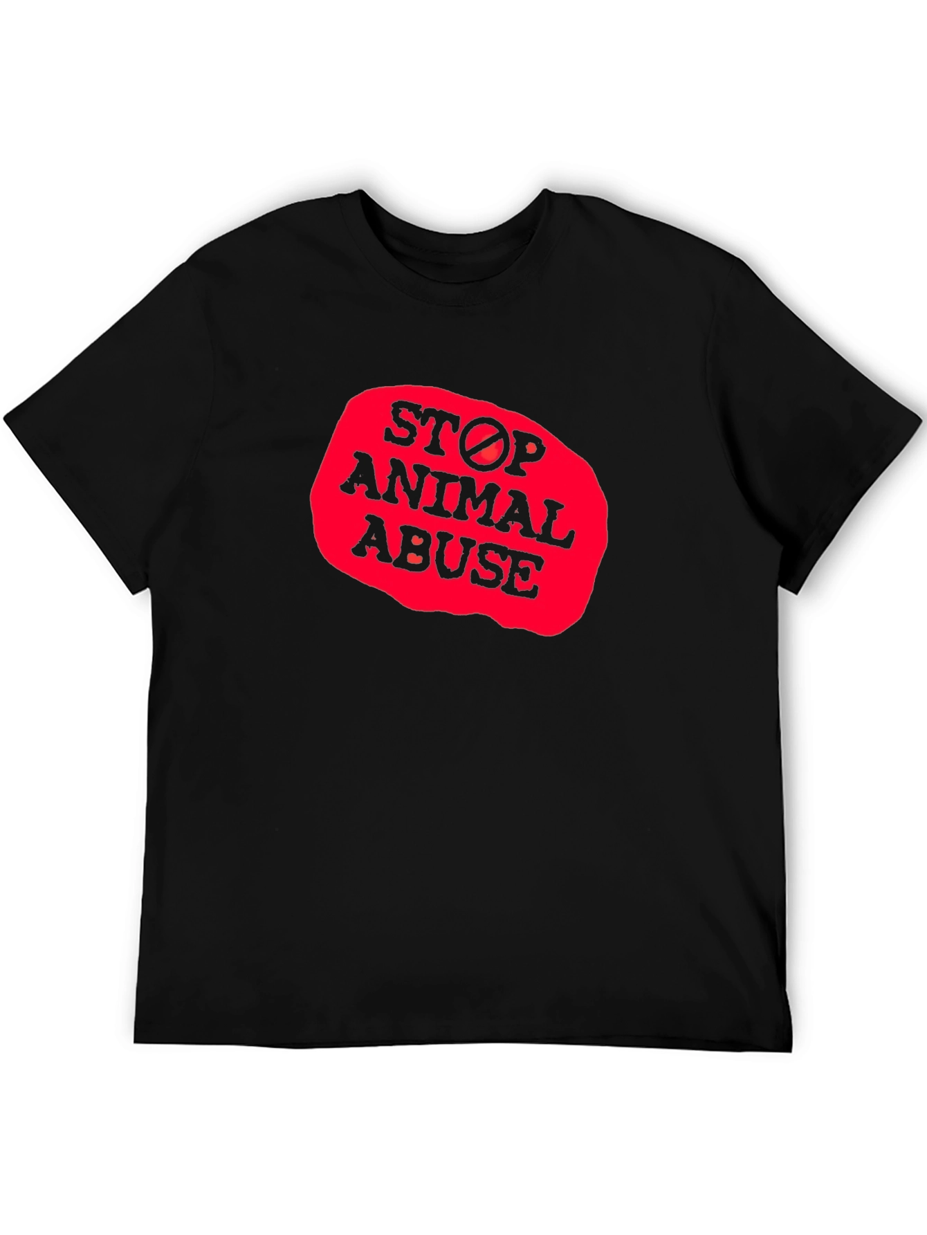 Camiseta Negra - Stop Animal Abuse