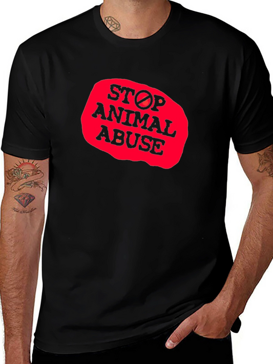 Camiseta Negra - Stop Animal Abuse