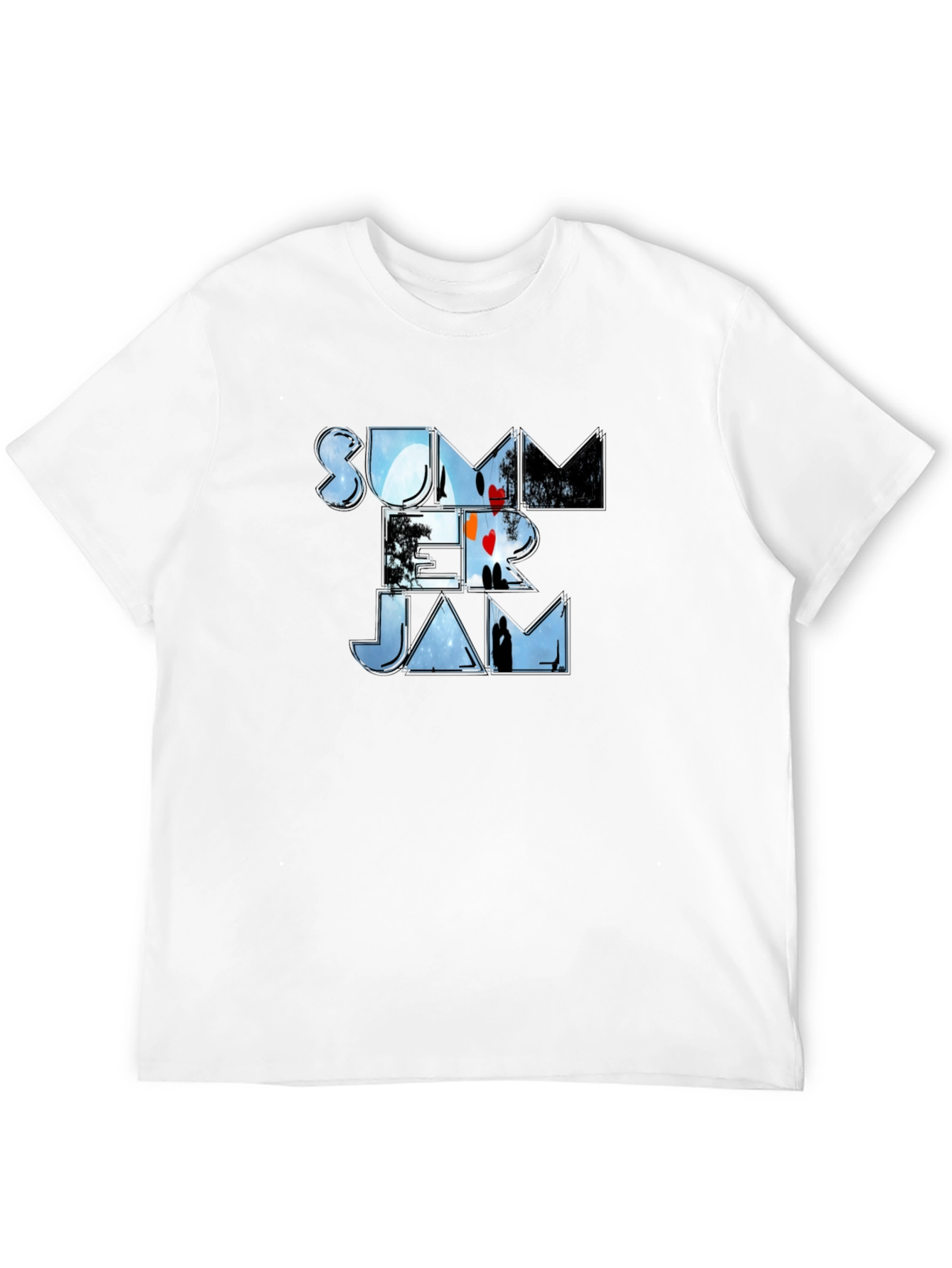 Camiseta Negra Summer Jam Estampada Unisex
