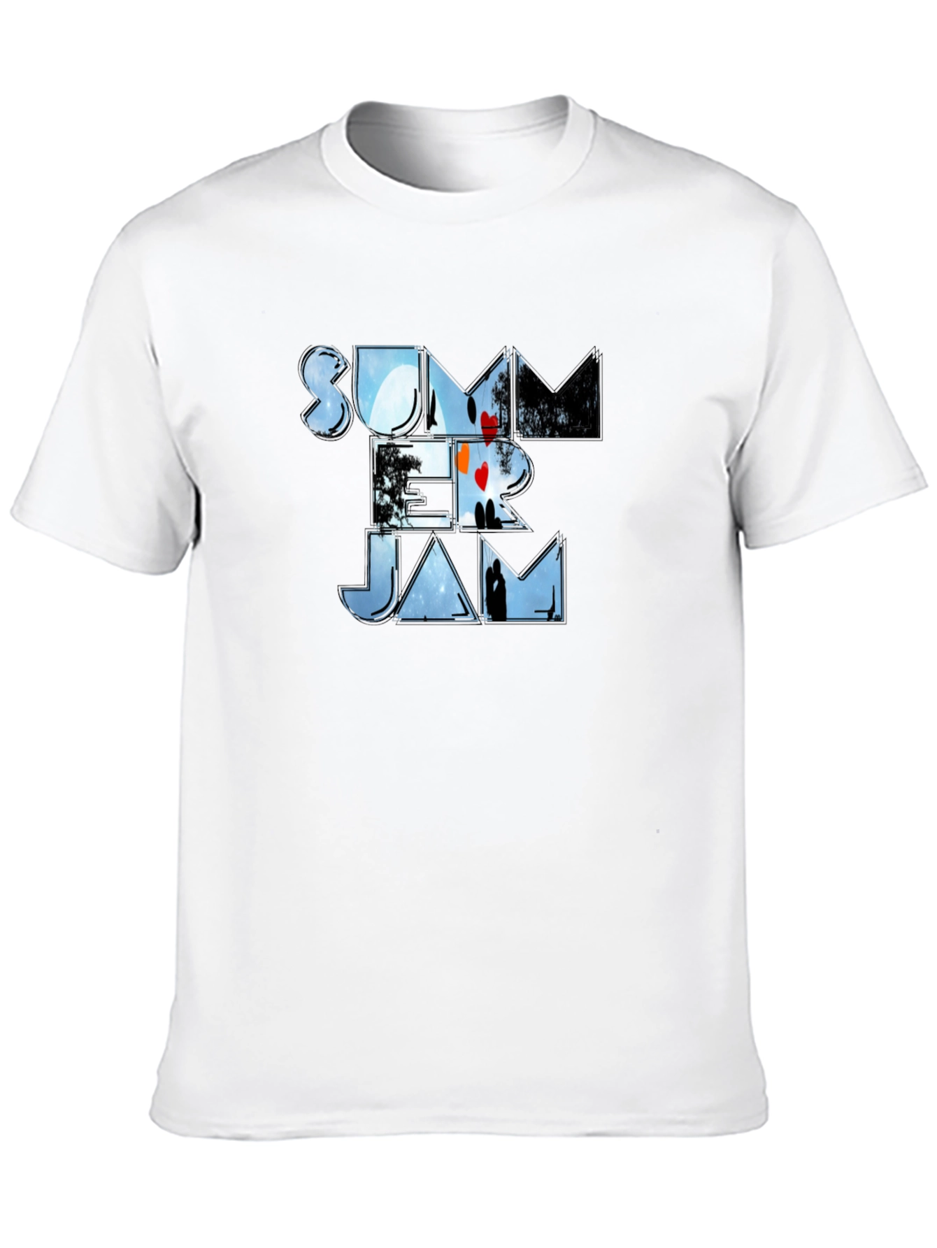 Camiseta Negra Summer Jam Estampada Unisex