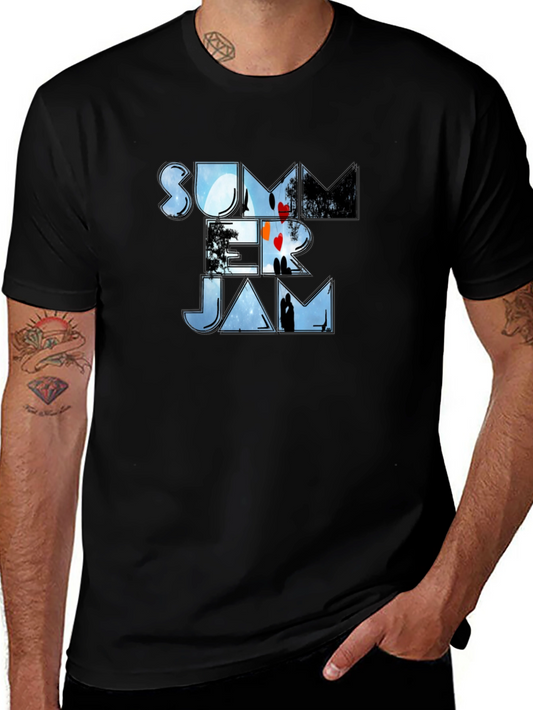 Camiseta Negra Summer Jam Estampada Unisex