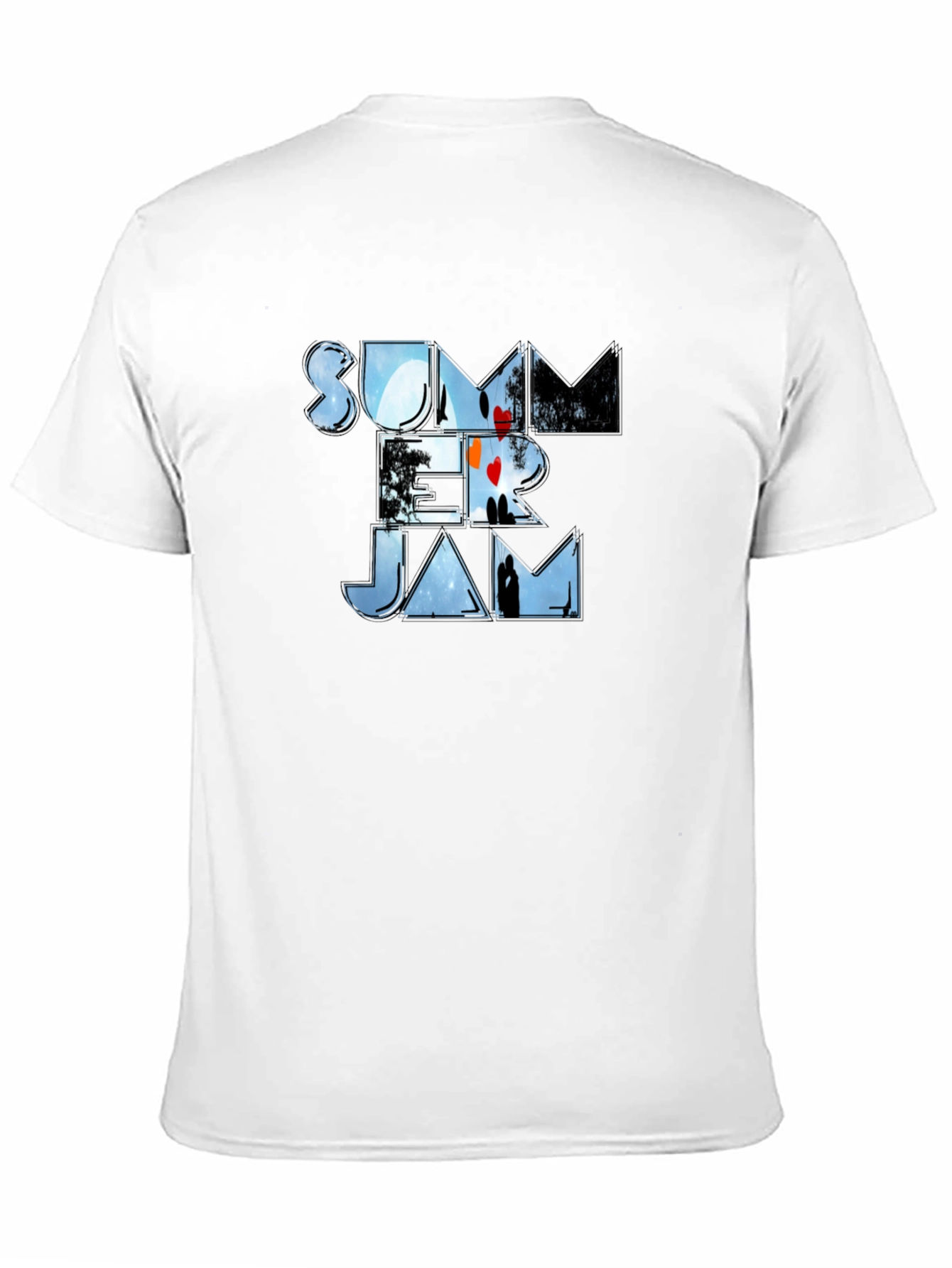 Camiseta Negra Summer Jam Estampada Unisex