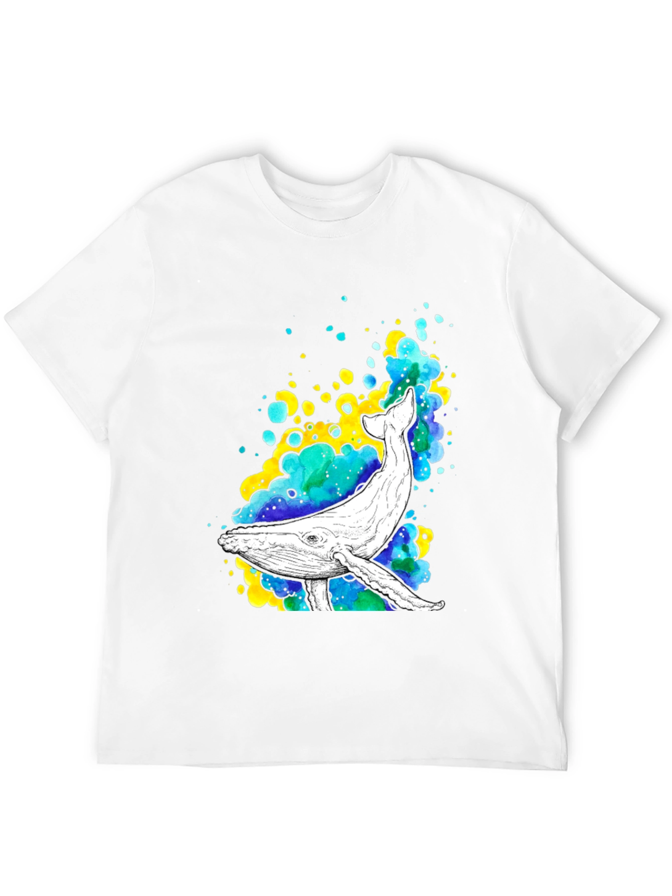 Camiseta Negra con Diseño de Ballena Acuática