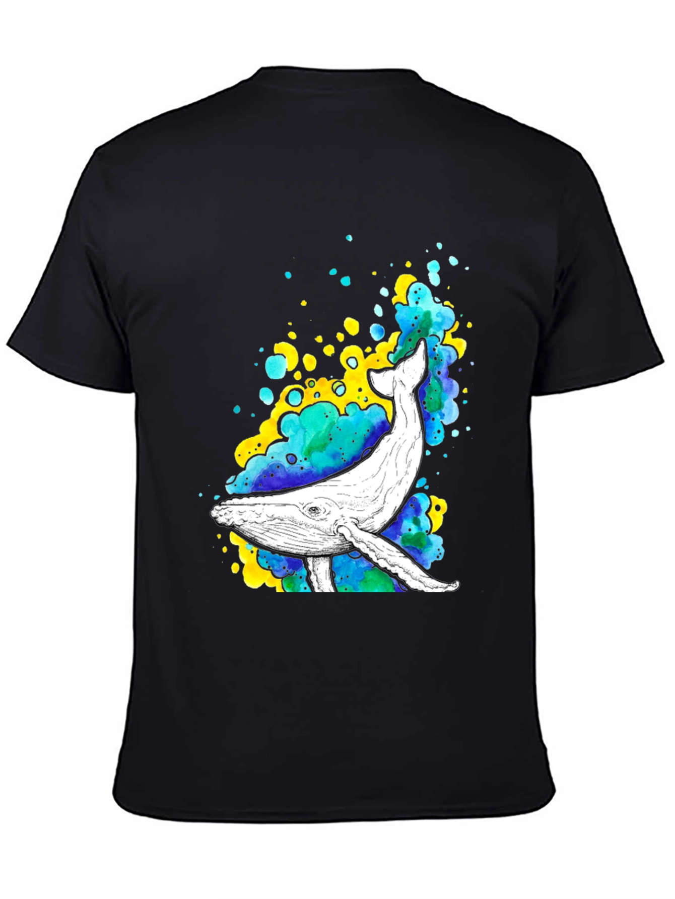 Camiseta Negra con Diseño de Ballena Acuática