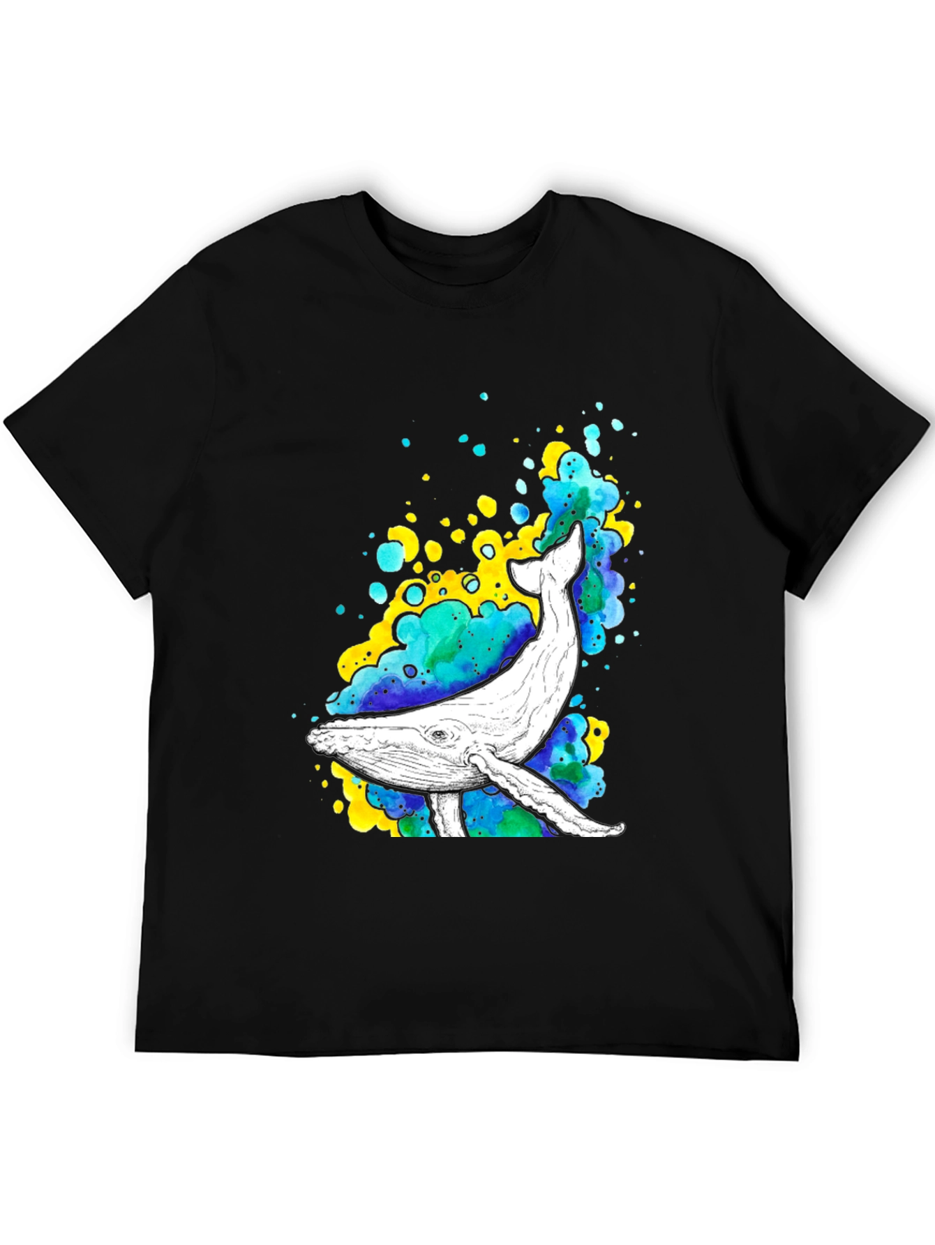 Camiseta Negra con Diseño de Ballena Acuática