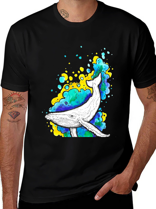 Camiseta Negra con Diseño de Ballena Acuática