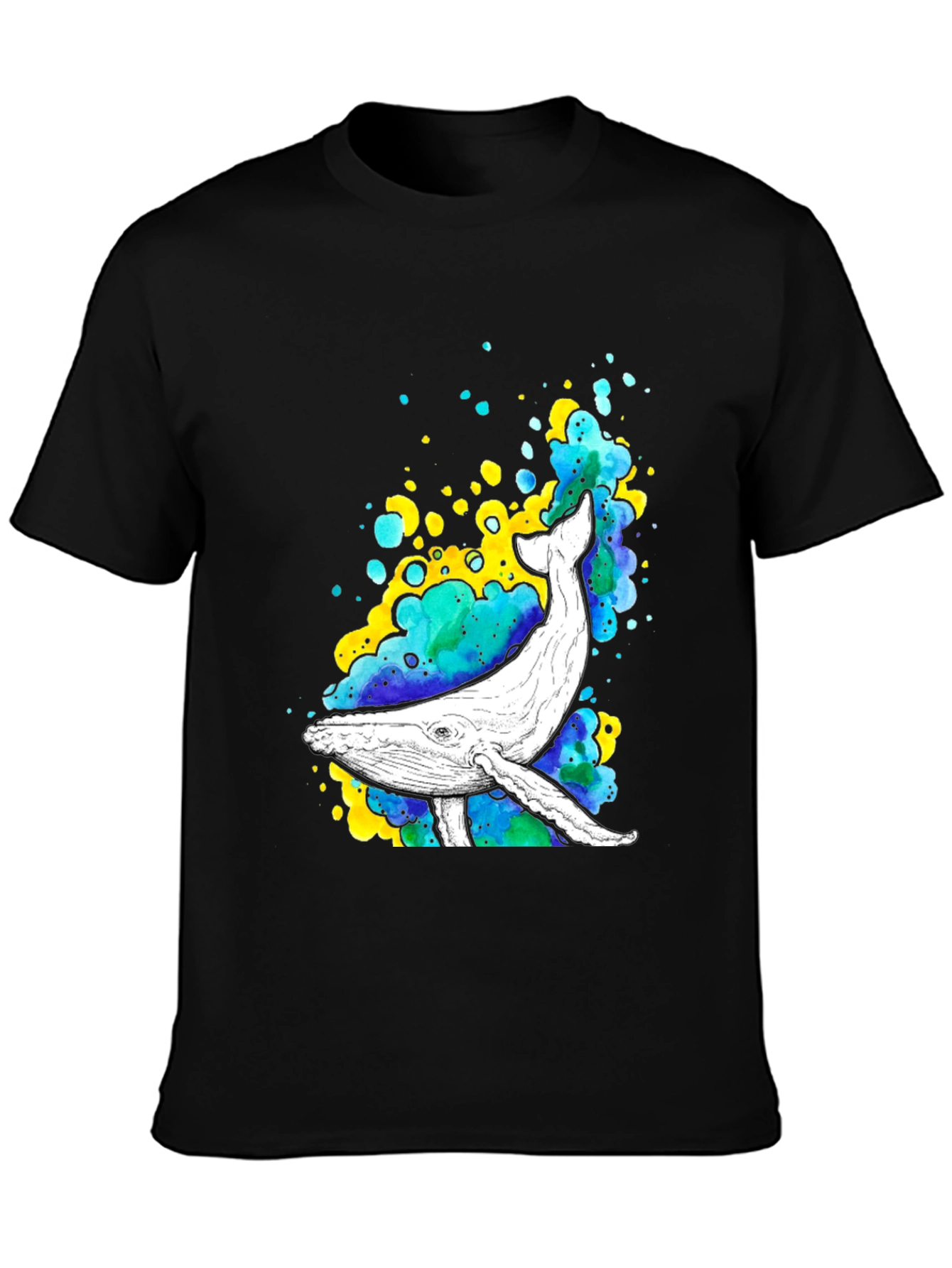 Camiseta Negra con Diseño de Ballena Acuática