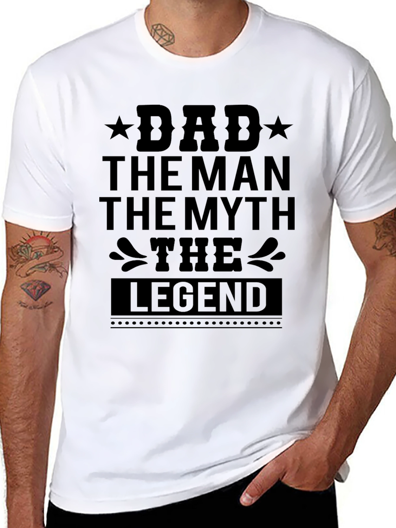 Camiseta Negra: Papá El Hombre El Mito La Leyenda
