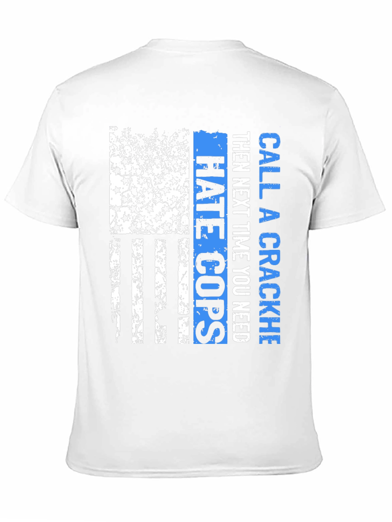Camiseta Negra con Diseño Bandera Americana Policial