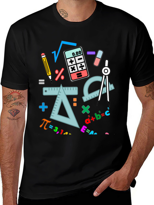Camiseta Negra con Diseño de Matemáticas
