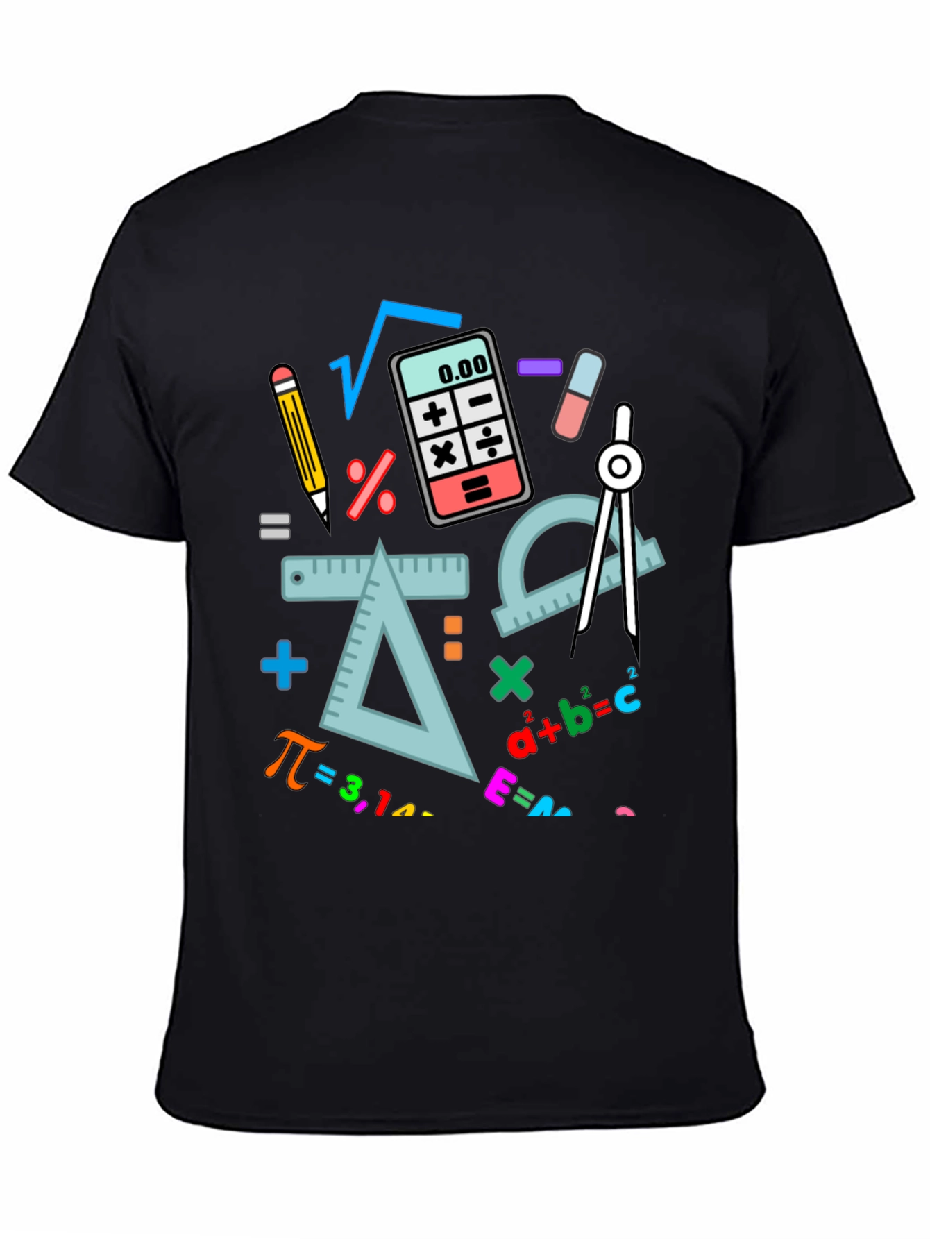 Camiseta Negra con Diseño de Matemáticas