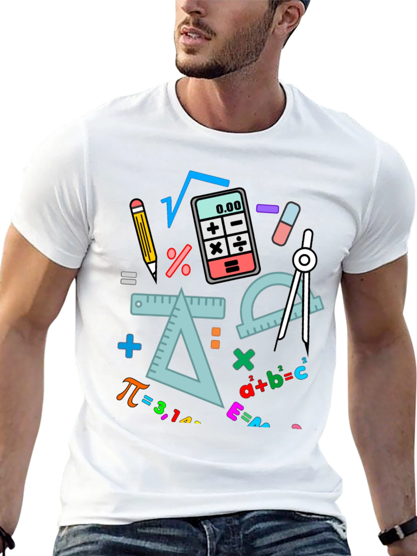 Camiseta Negra con Diseño de Matemáticas