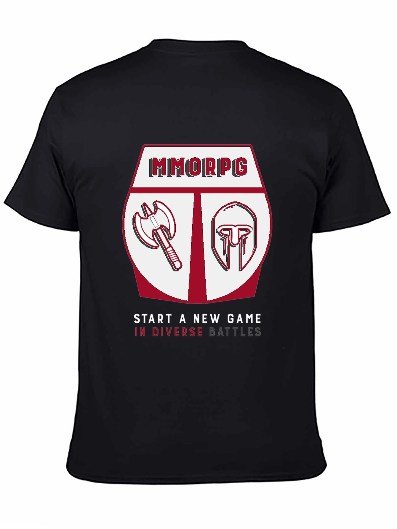 Camiseta Negra MMORPG - Batallas Diversas