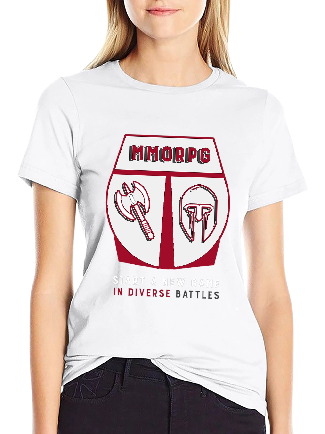 Camiseta Negra MMORPG - Batallas Diversas