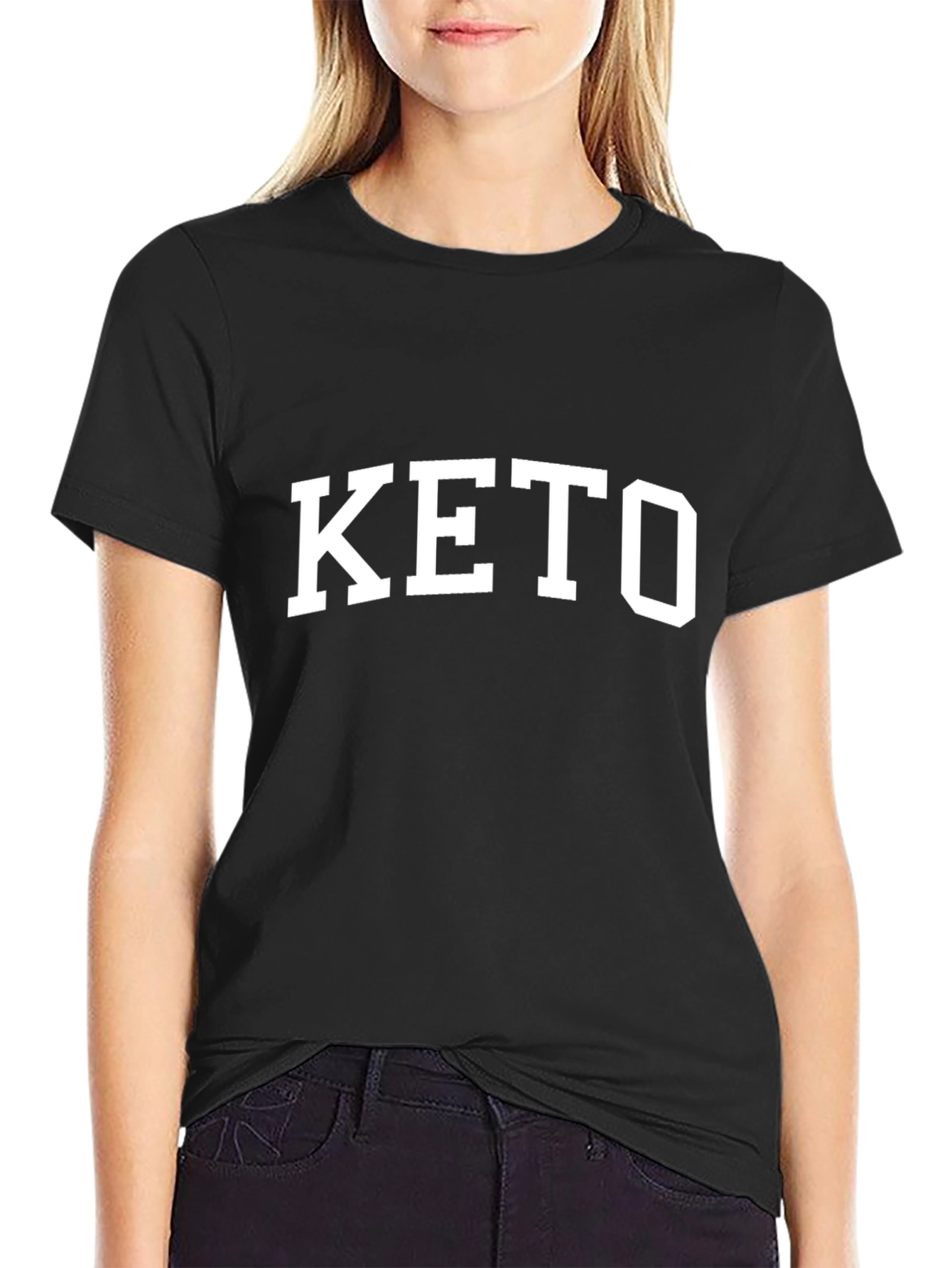 Camiseta Negra Keto Estilo Universitario