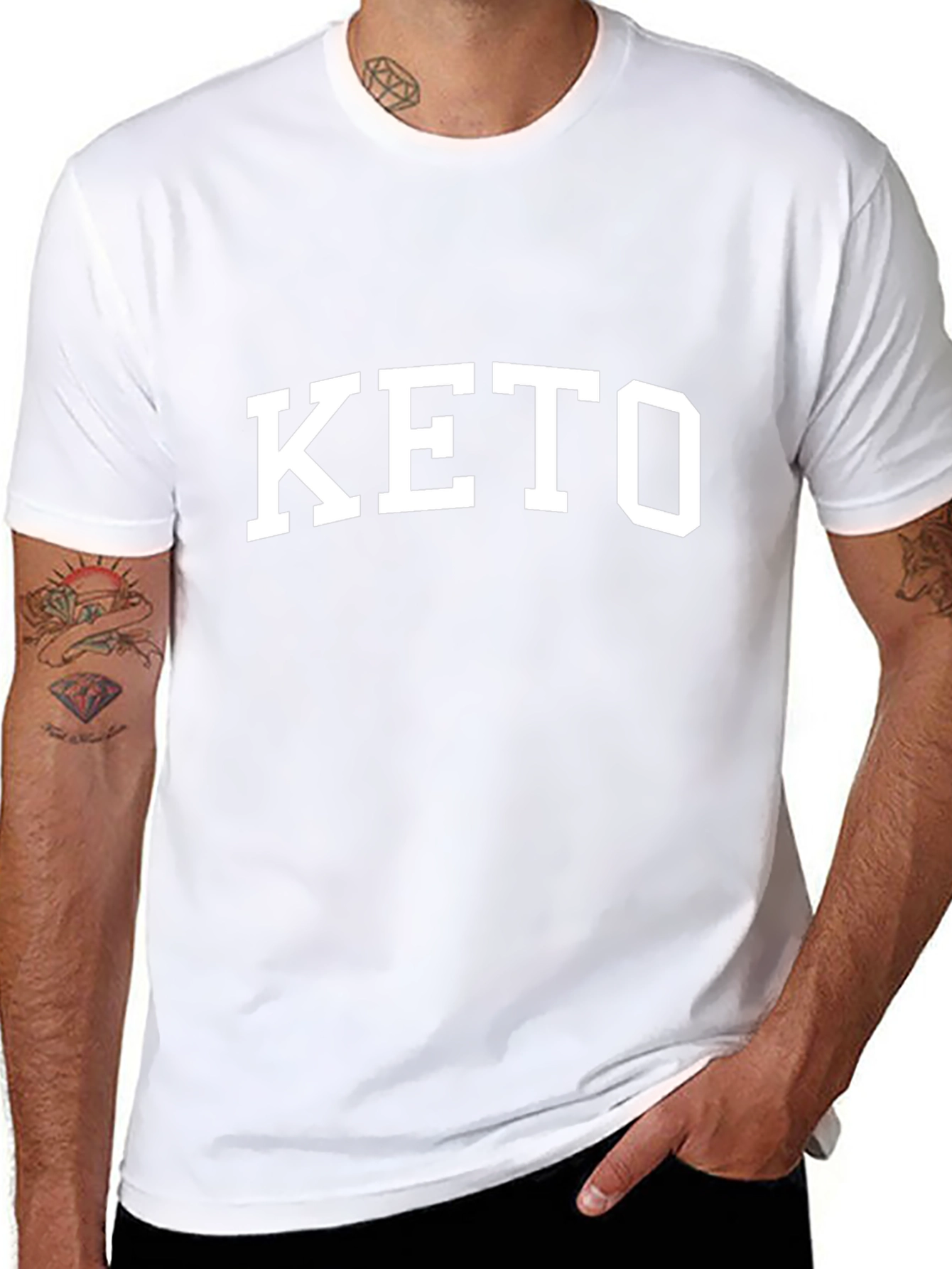 Camiseta Negra Keto Estilo Universitario