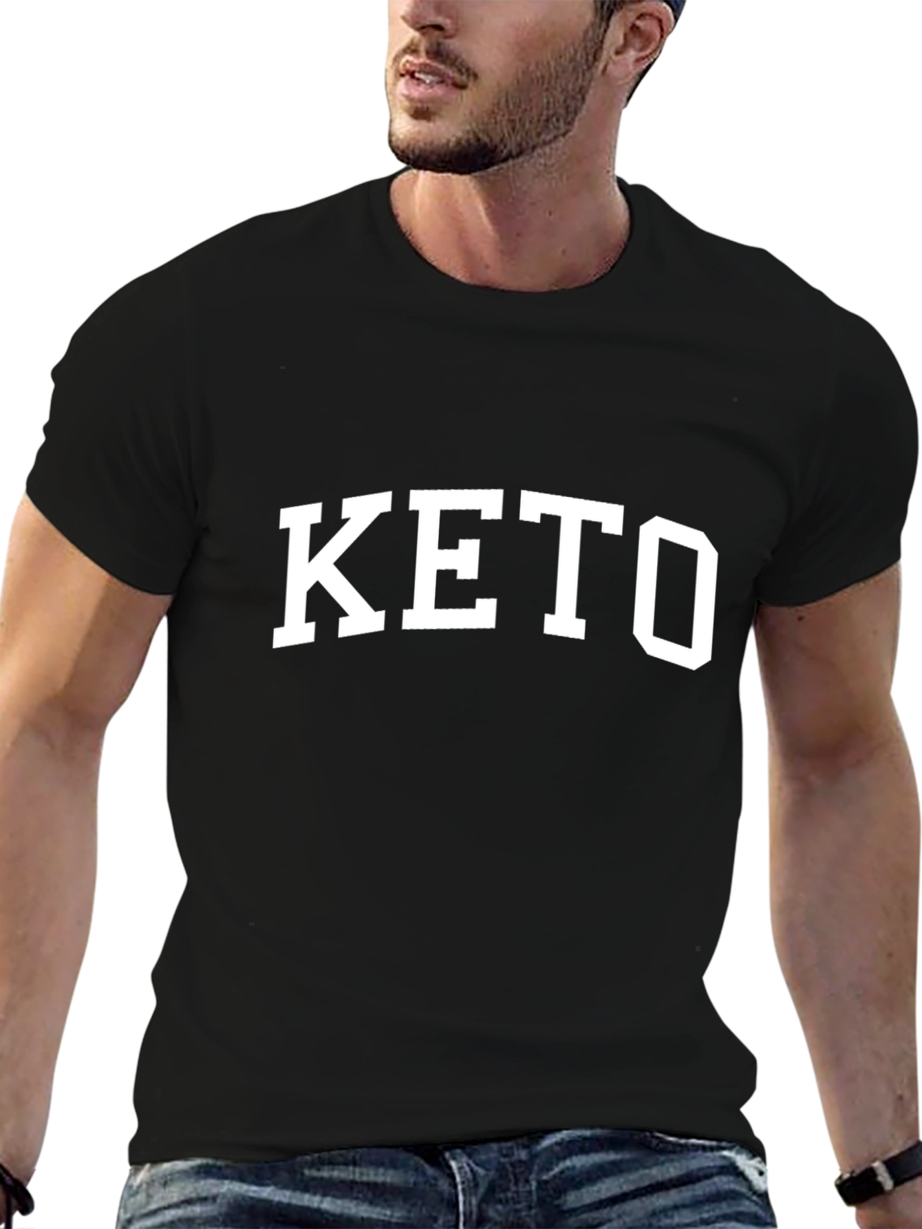 Camiseta Negra Keto Estilo Universitario