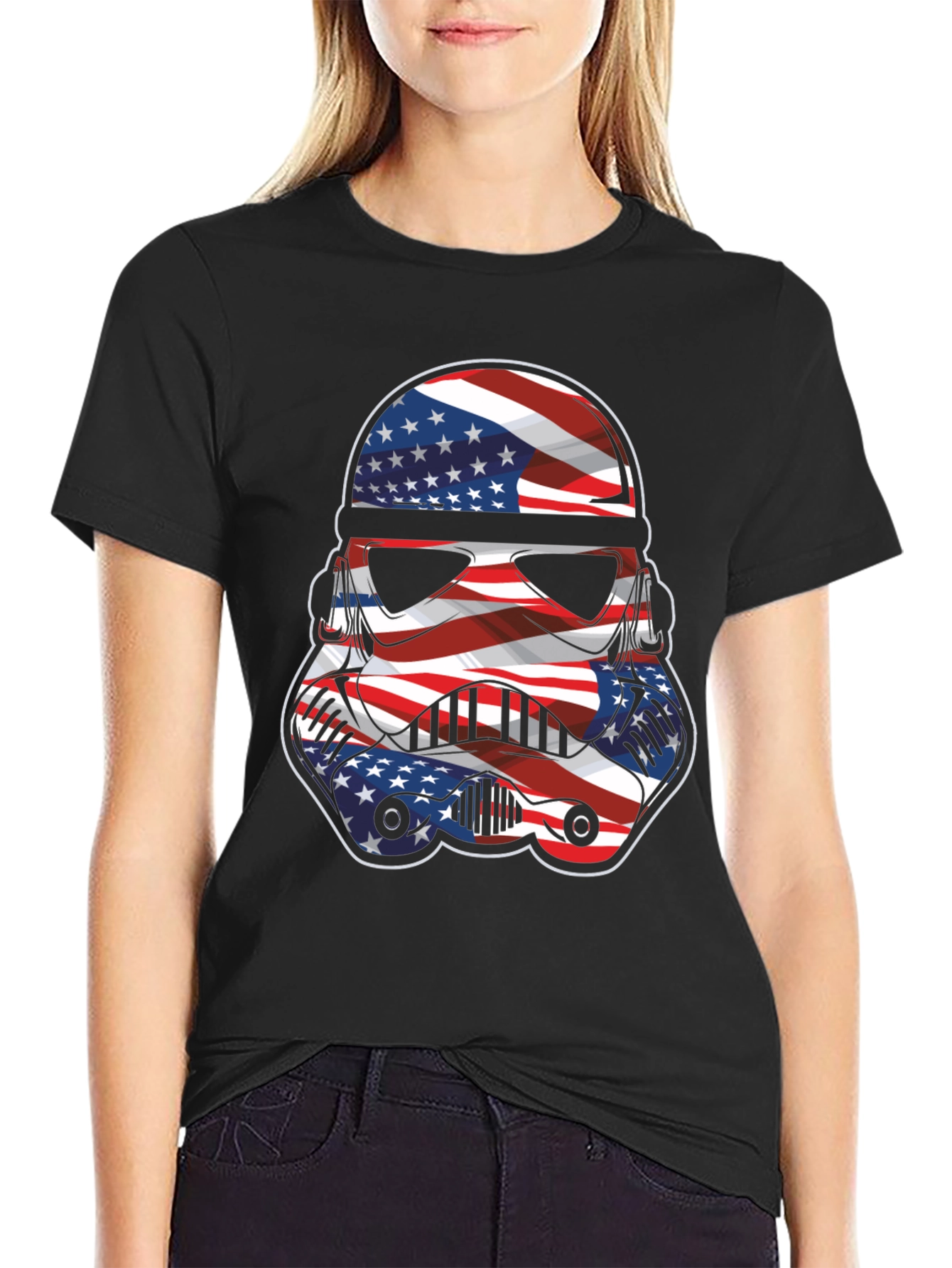 Camiseta Hombre Diseño Stormtrooper Patriótico