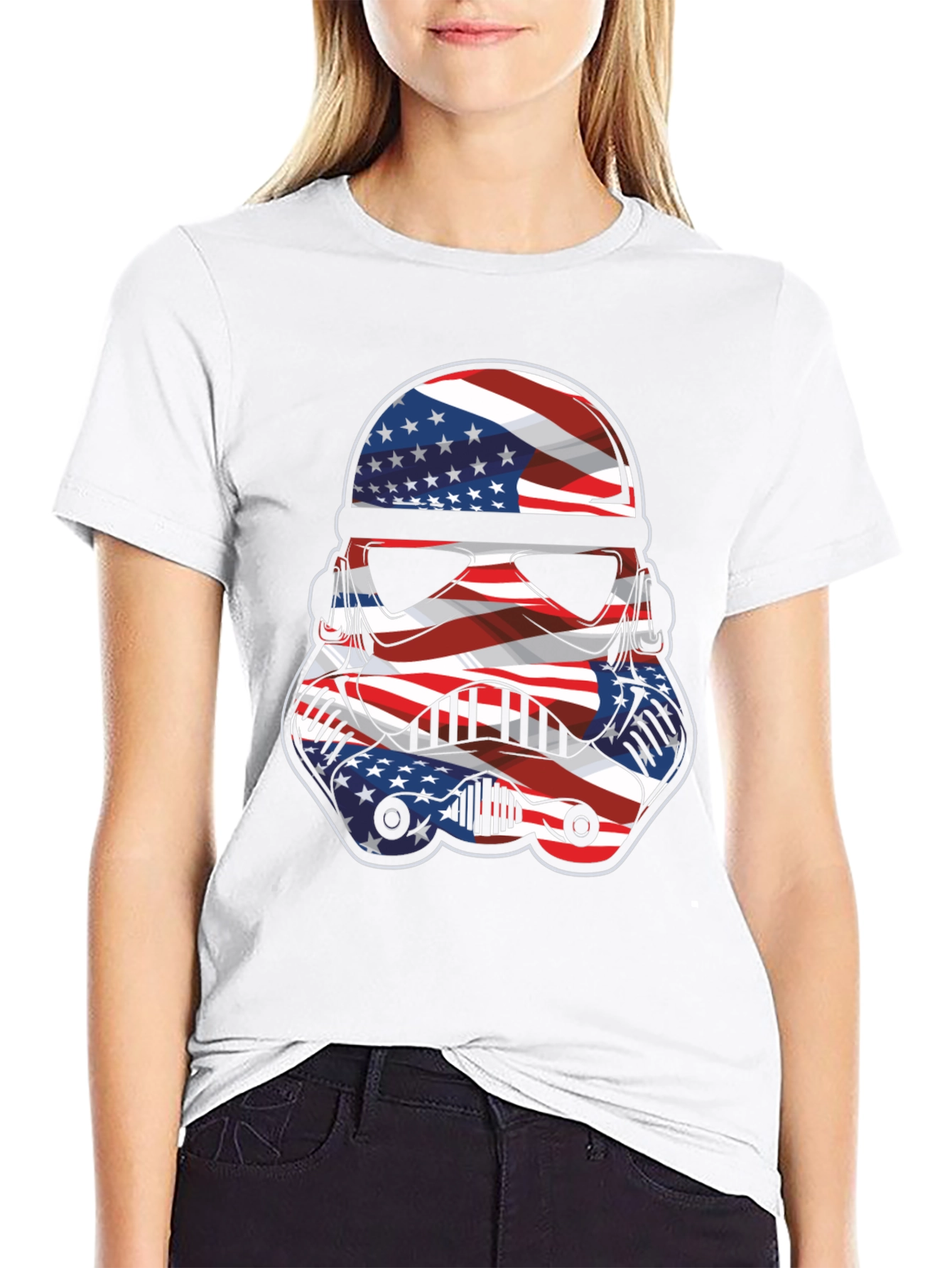 Camiseta Hombre Diseño Stormtrooper Patriótico