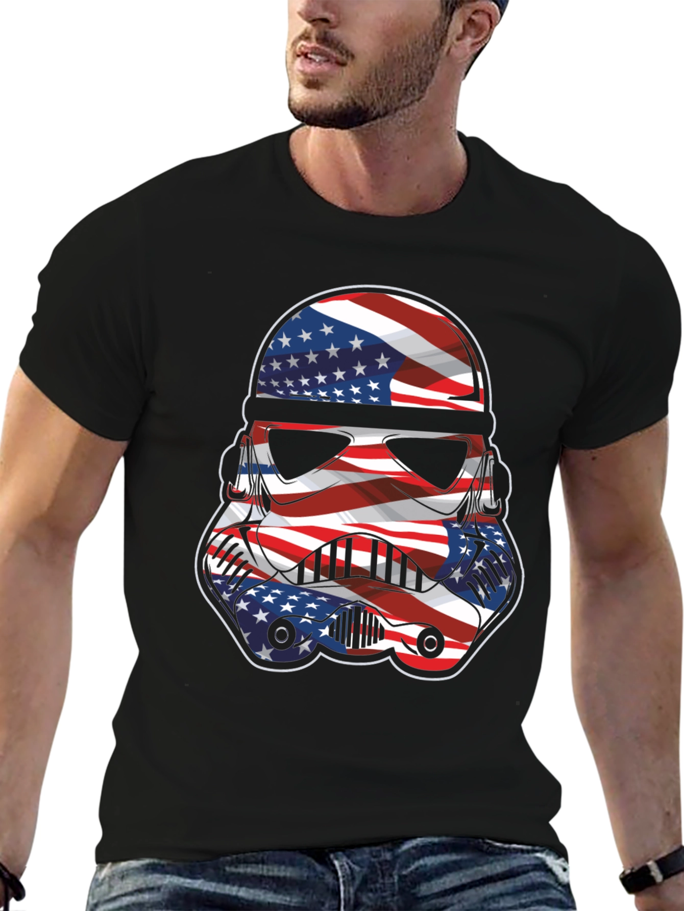 Camiseta Hombre Diseño Stormtrooper Patriótico