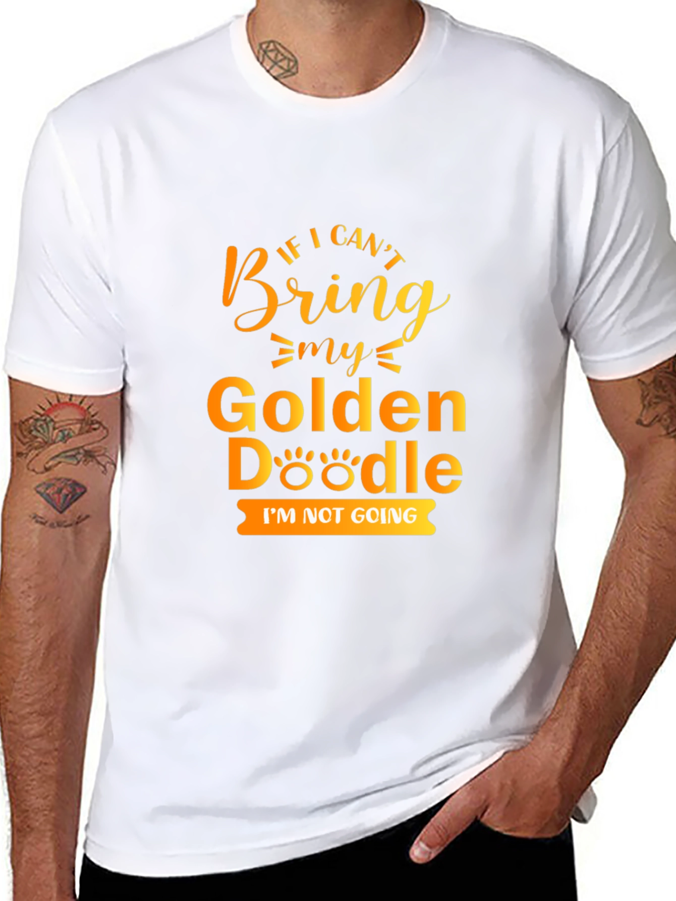 Camiseta Negra Golden Doodle: Si No Viene Yo Tampoco