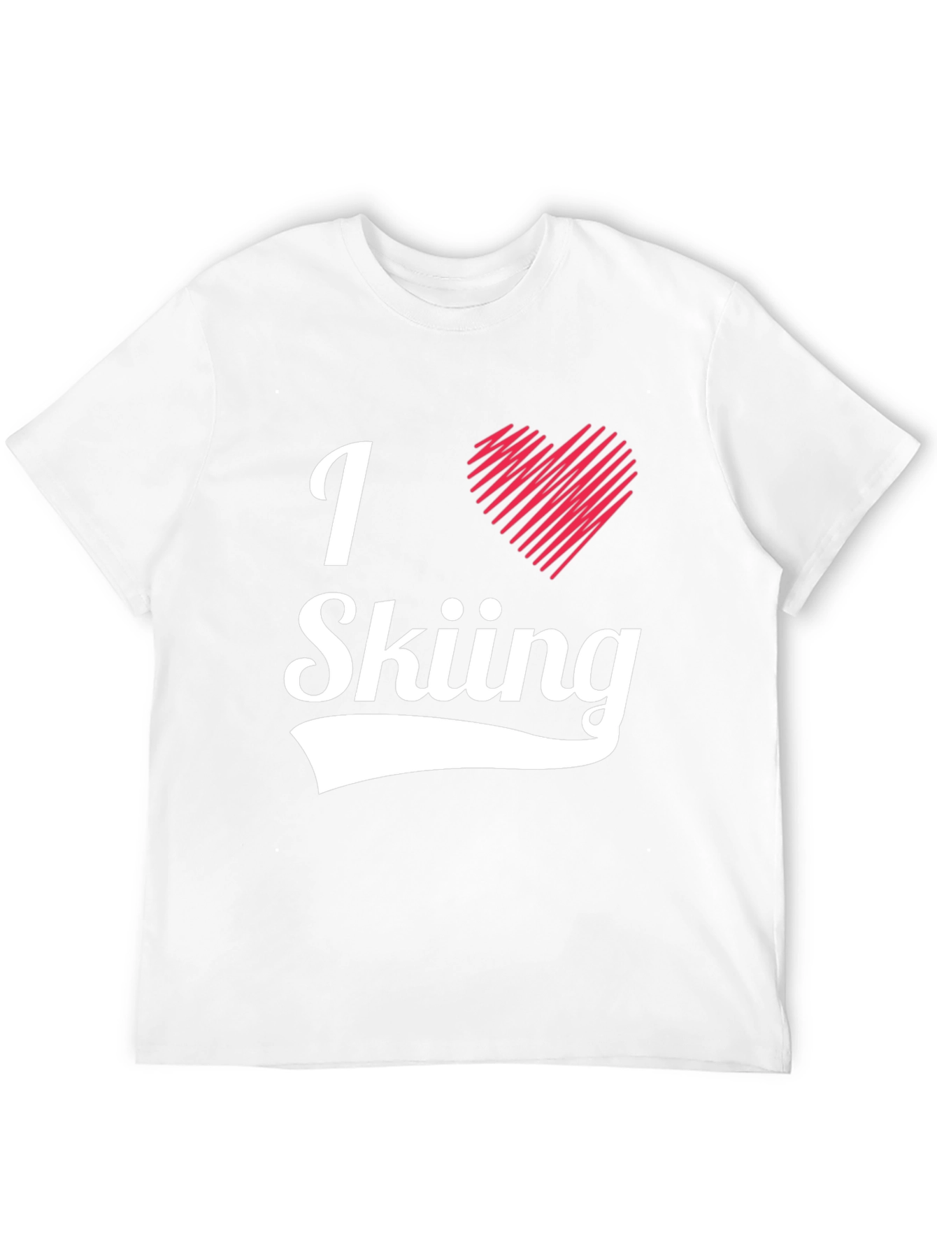 Camiseta Negra I Love Skiing para Hombre