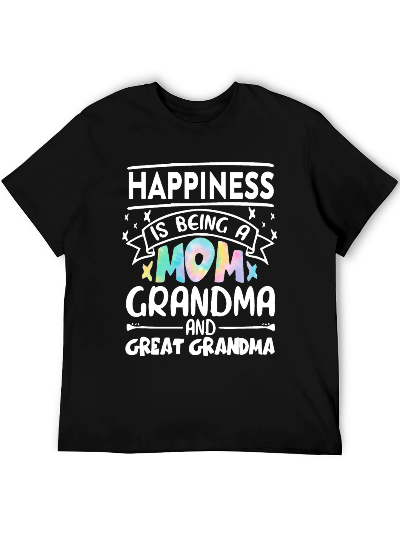 Camiseta Negra Happiness is Being a Mom Grandma