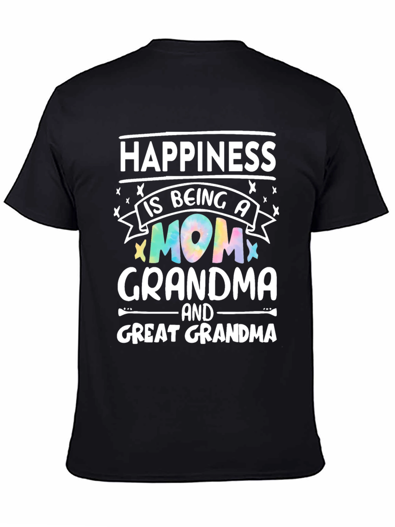 Camiseta Negra Happiness is Being a Mom Grandma