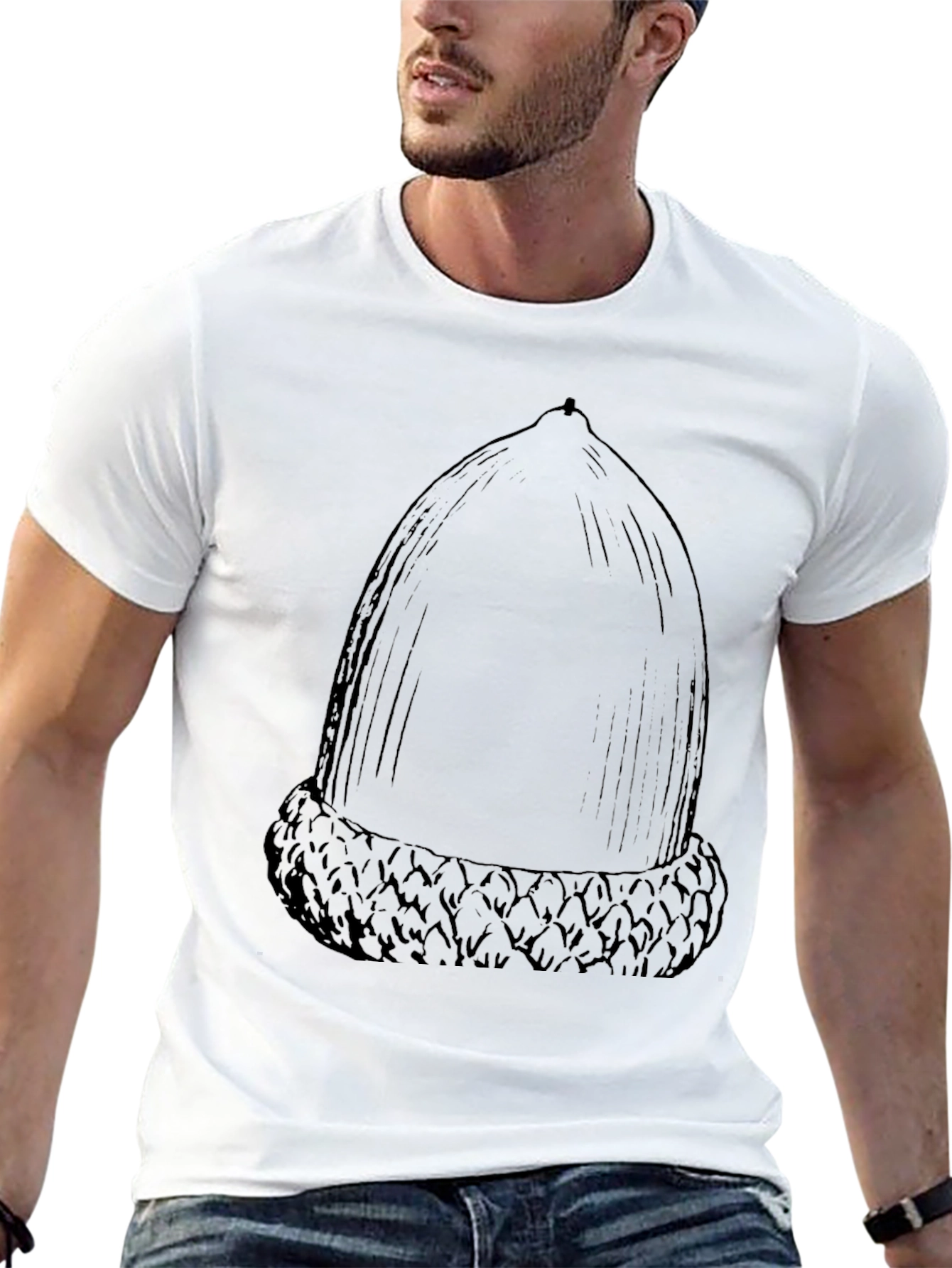 Camiseta Negra con Diseño de Bellota