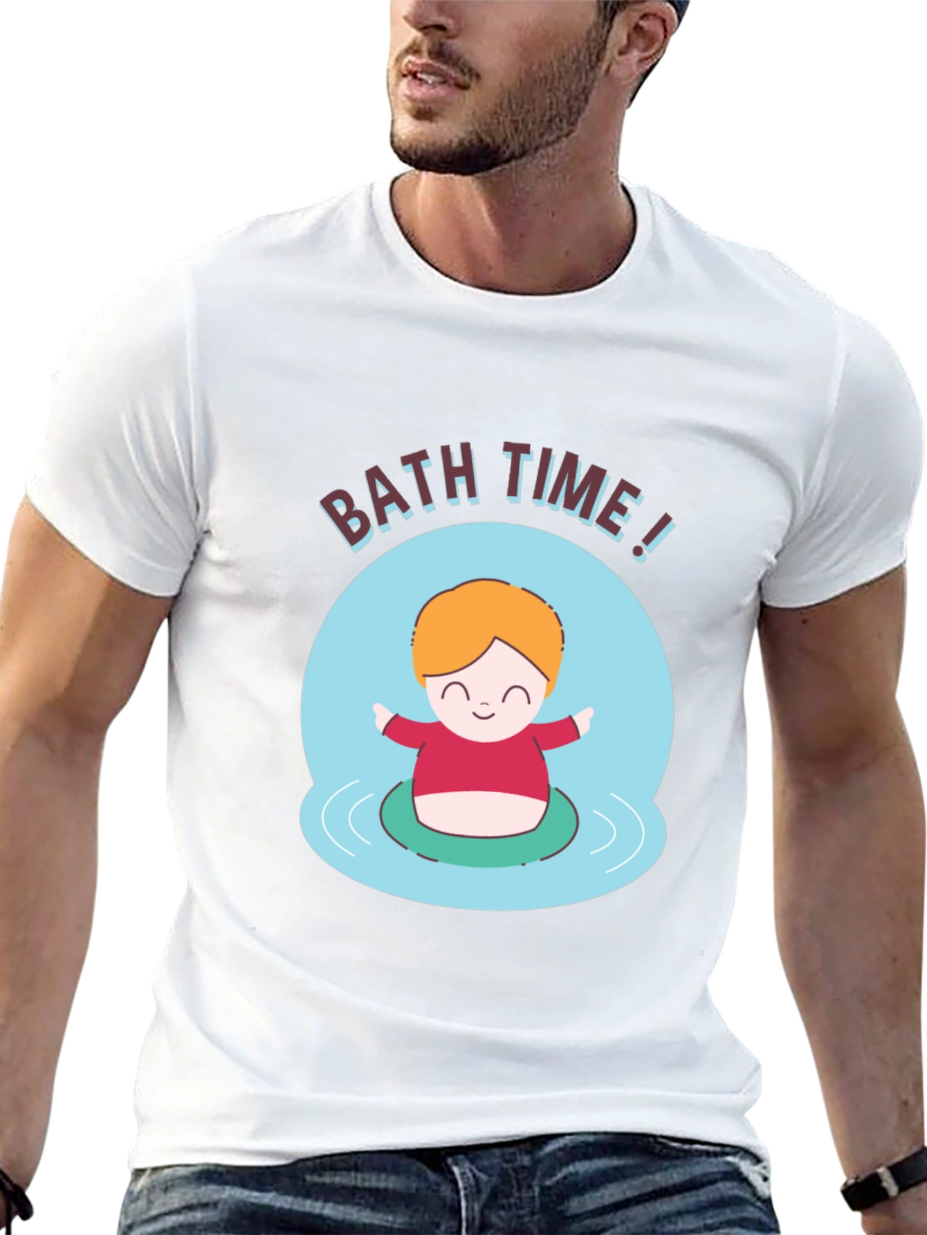 Camiseta Negra Divertida Bath Time!