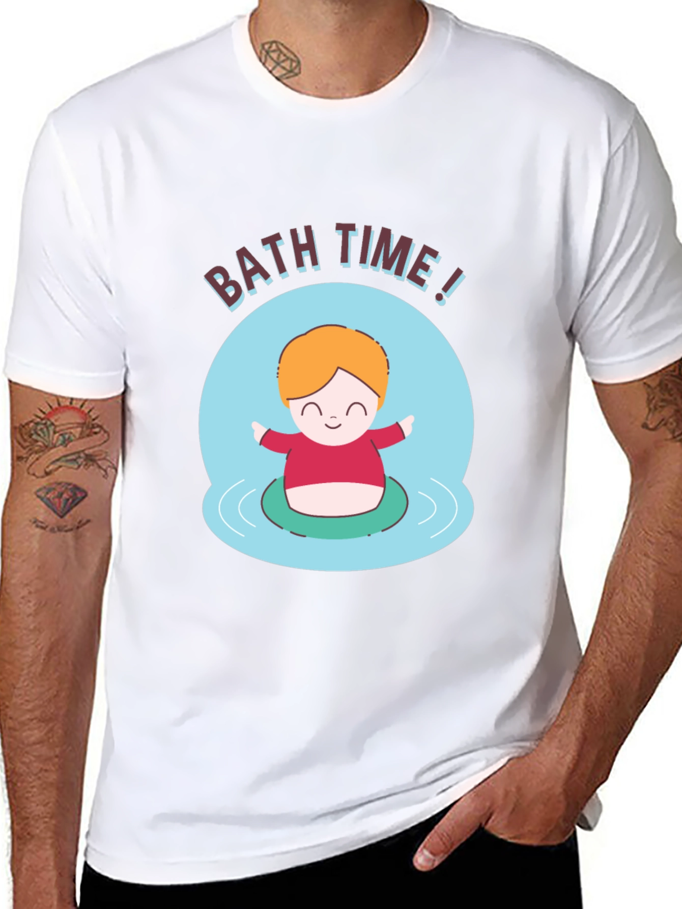 Camiseta Negra Divertida Bath Time!