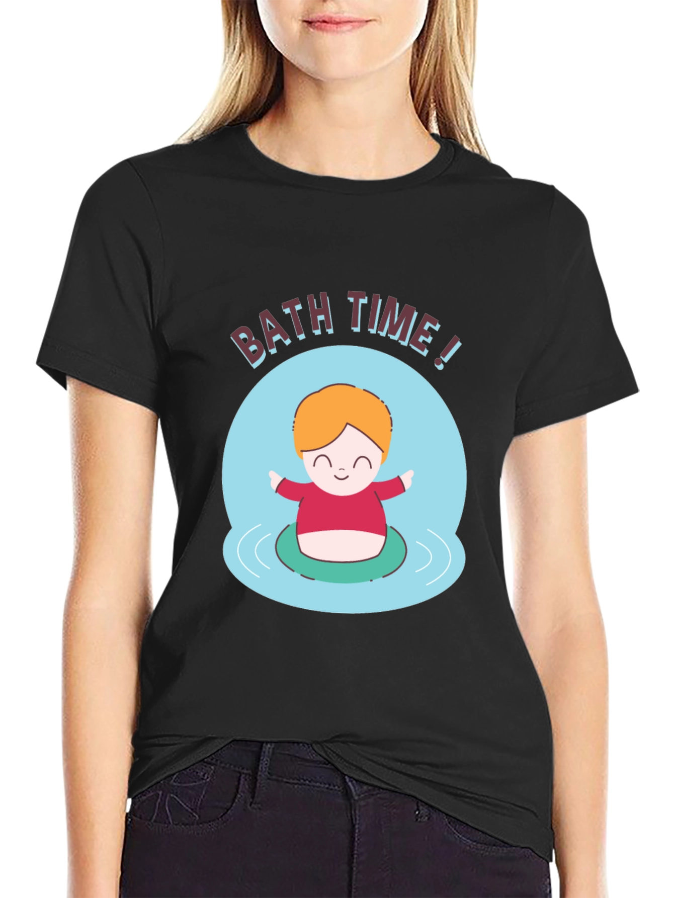 Camiseta Negra Divertida Bath Time!