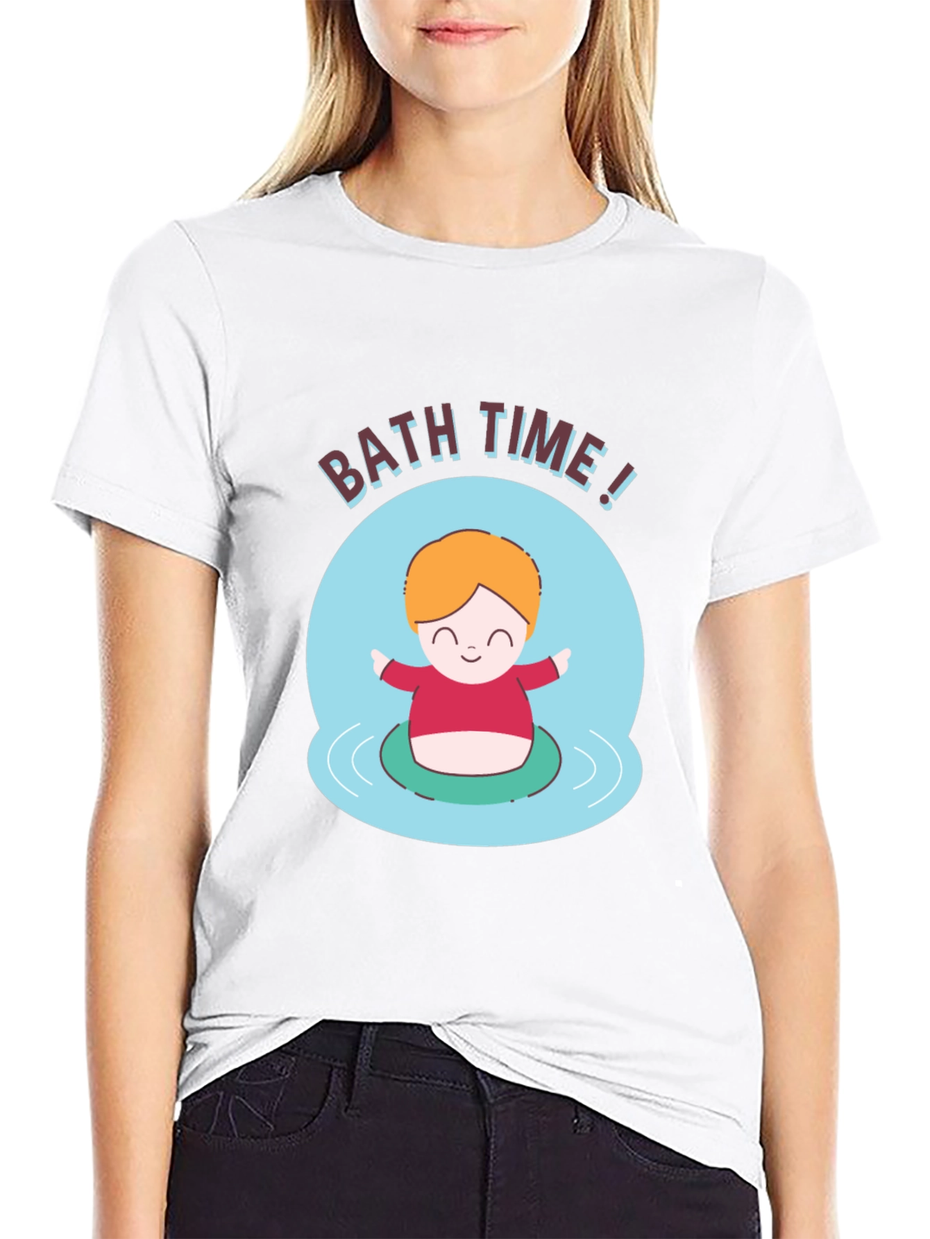 Camiseta Negra Divertida Bath Time!