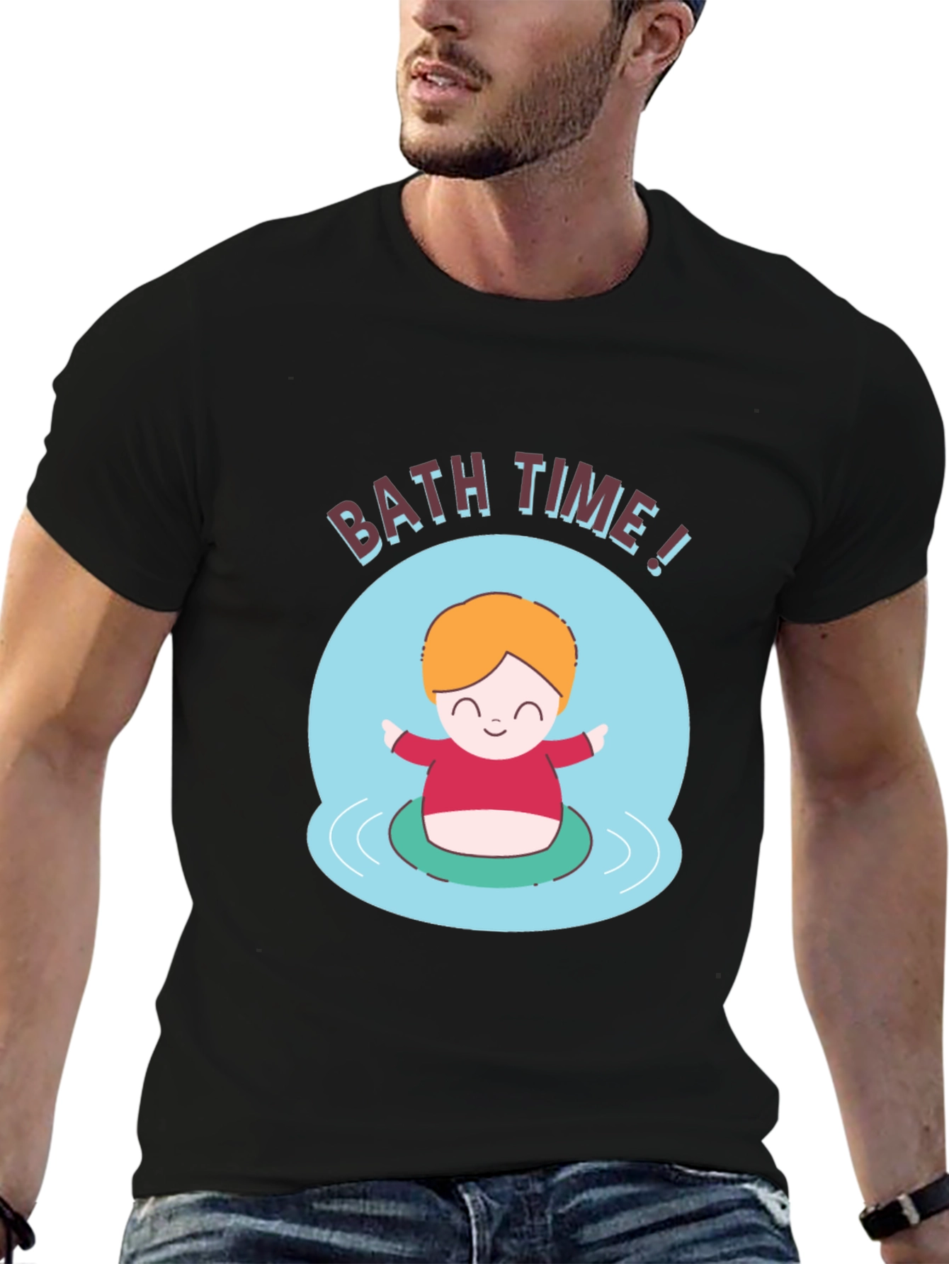 Camiseta Negra Divertida Bath Time!