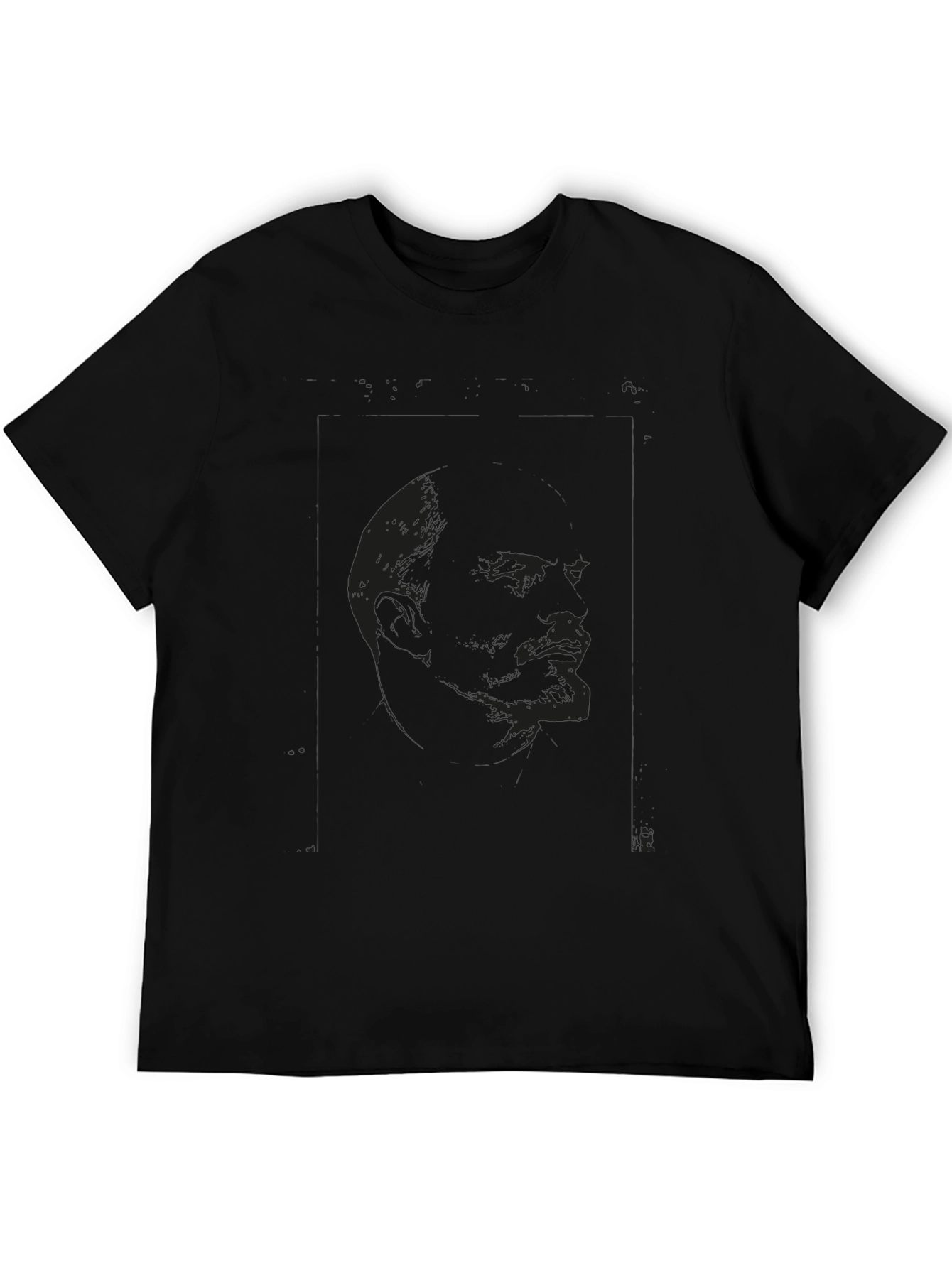 Camiseta Negra Estampada con Diseño Abstracto