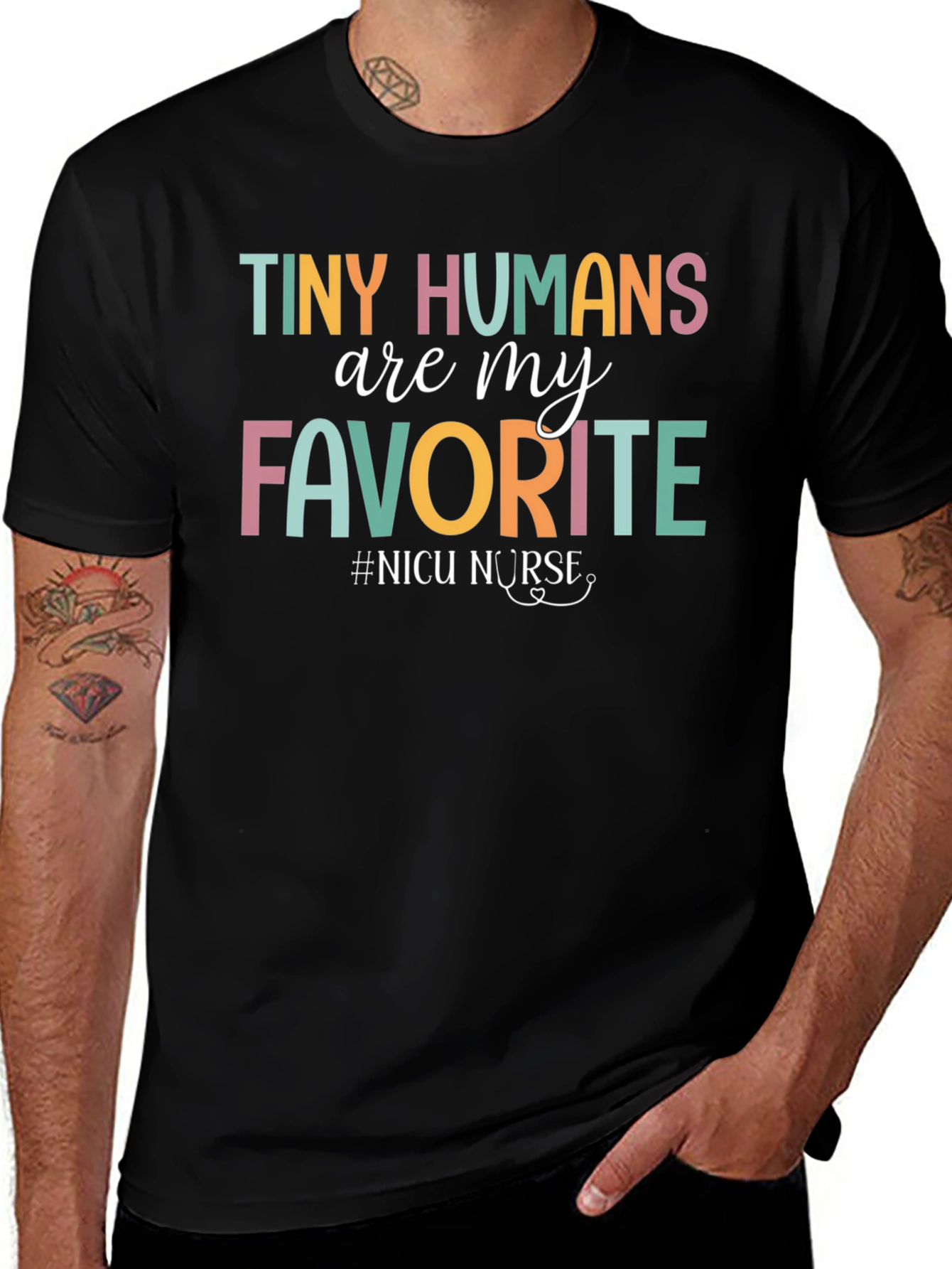 Camiseta Tiny Humans para enfermeras de la UCIN