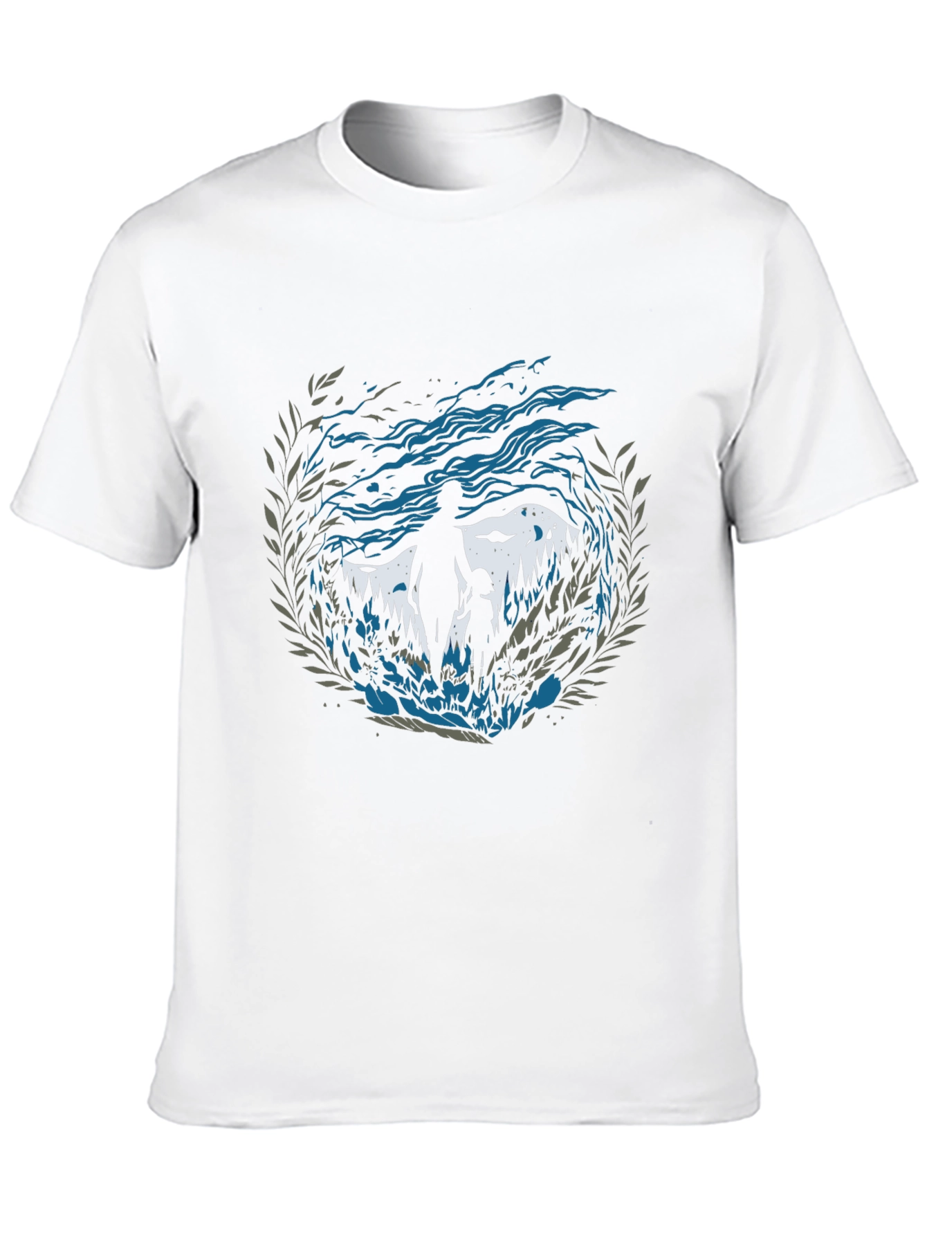 Camiseta Hombre Diseño Silueta Padre e Hijo Naturaleza