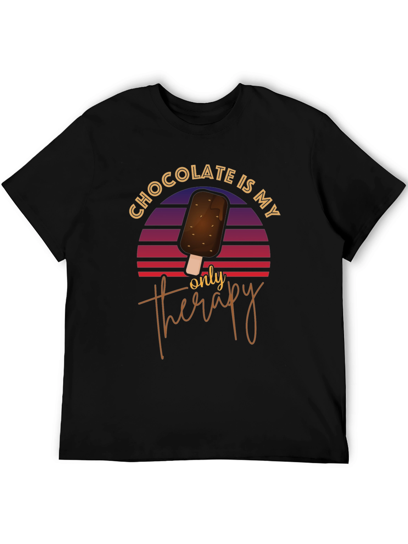 Camiseta Negra Chocolate es mi única terapia