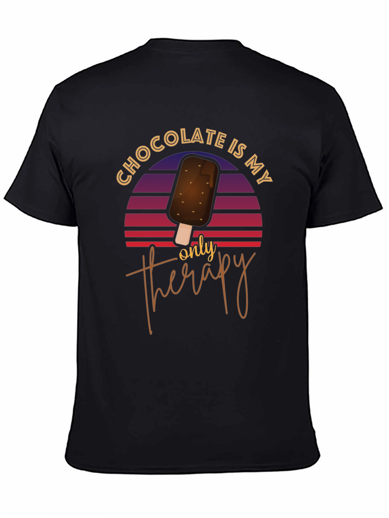 Camiseta Negra Chocolate es mi única terapia