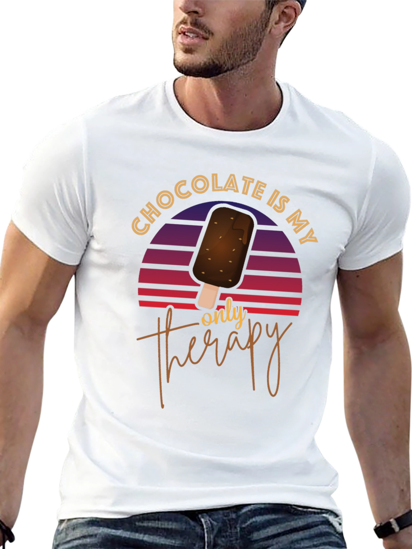Camiseta Negra Chocolate es mi única terapia