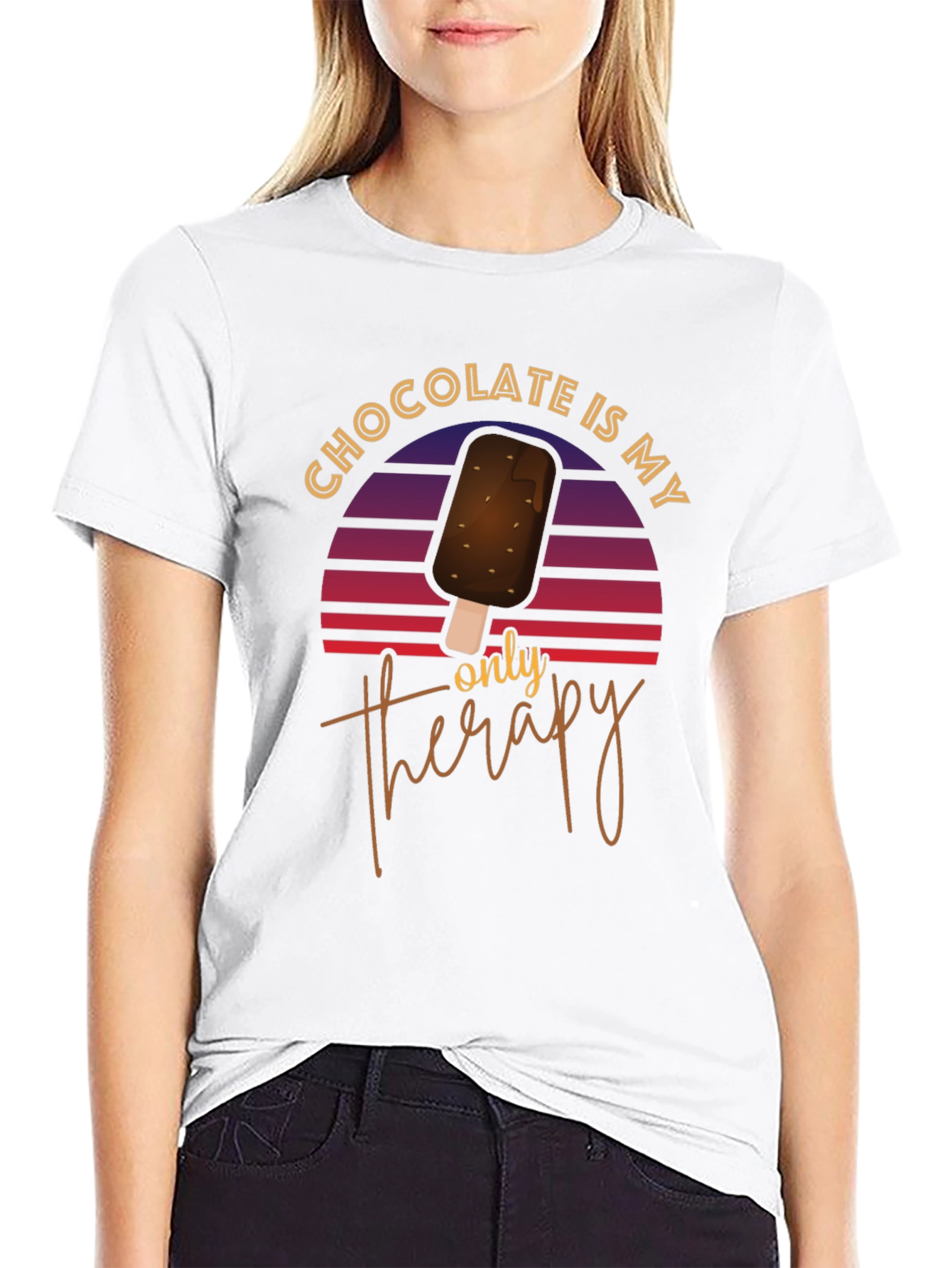 Camiseta Negra Chocolate es mi única terapia