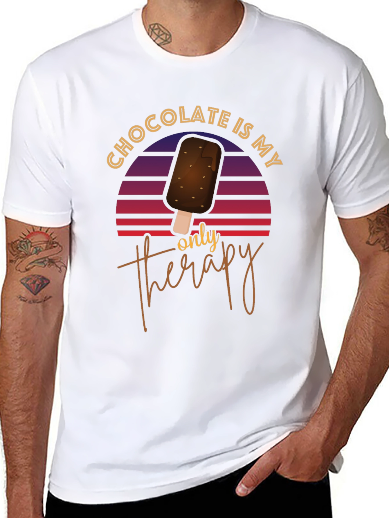 Camiseta Negra Chocolate es mi única terapia