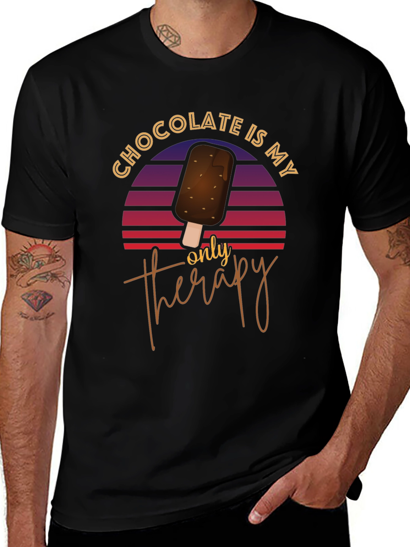 Camiseta Negra Chocolate es mi única terapia