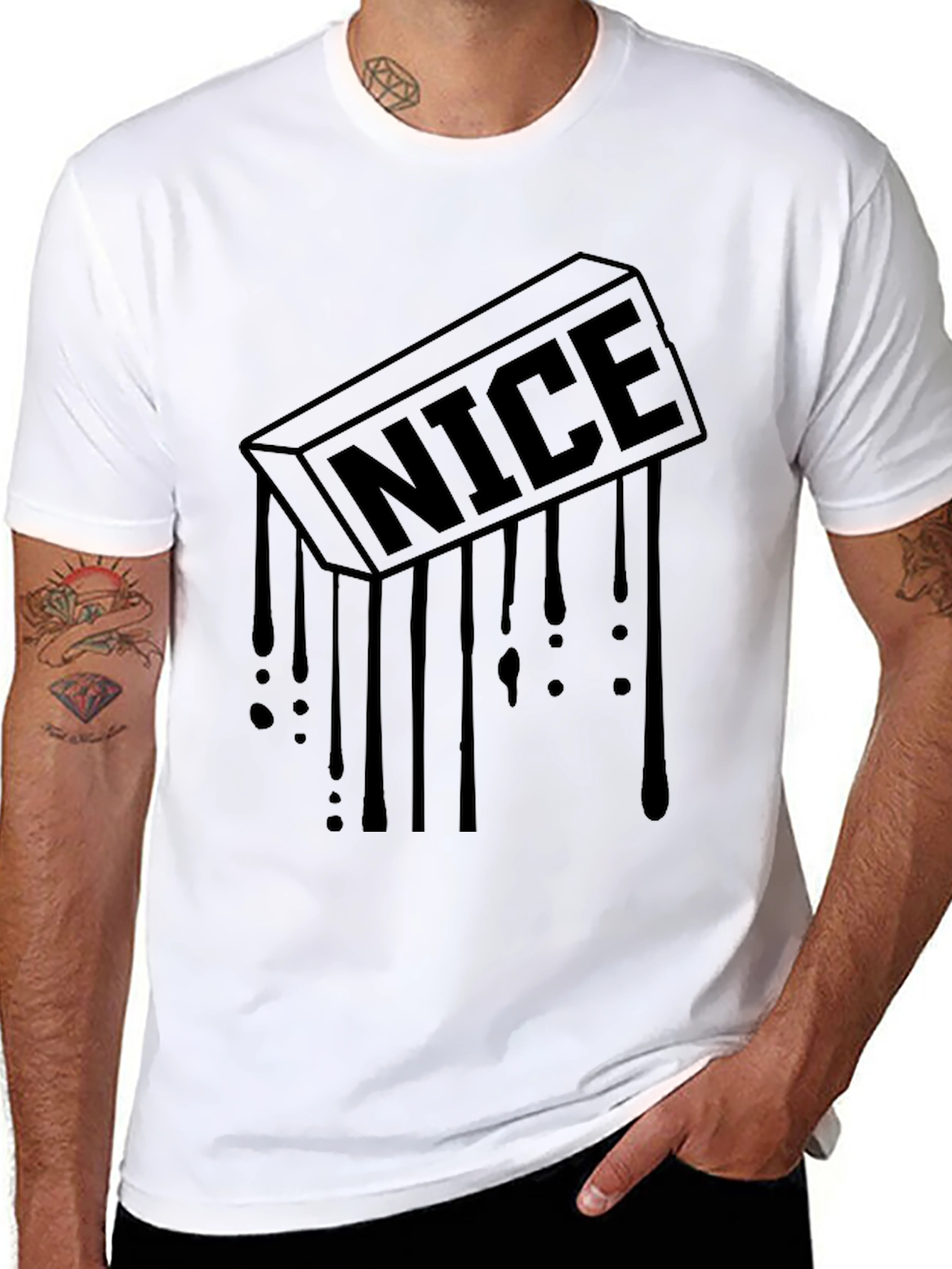 Camiseta Negra Hombre NICE Estilo Urbano