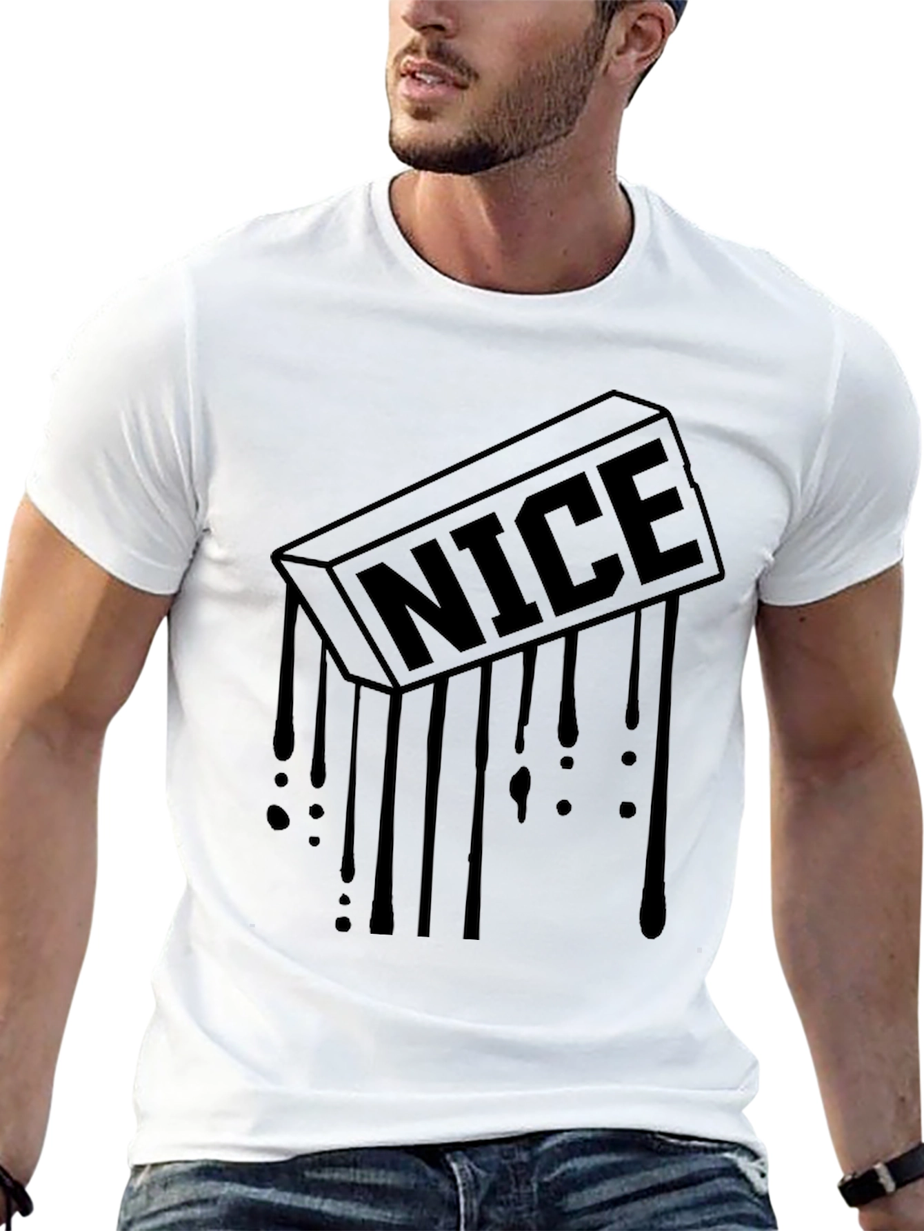 Camiseta Negra Hombre NICE Estilo Urbano