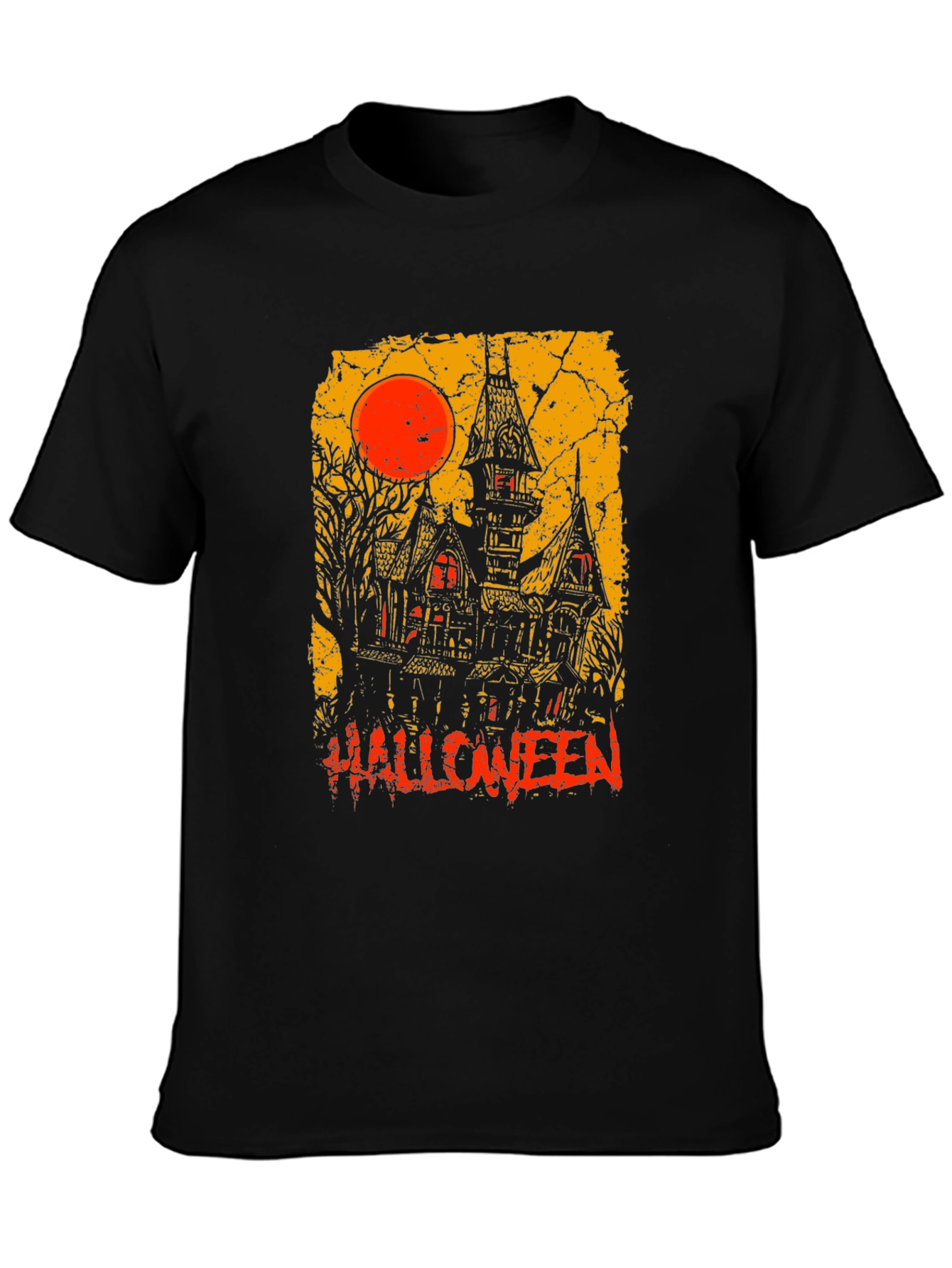 Camiseta Halloween Casa Embrujada Luna Roja